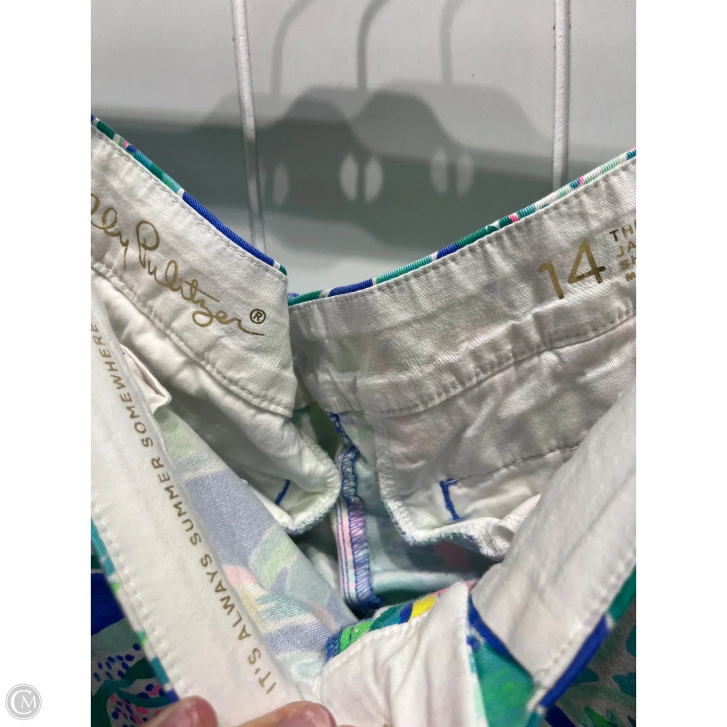 Shorts Designer By Lilly Pulitzer In Green & Pink, Size: 14