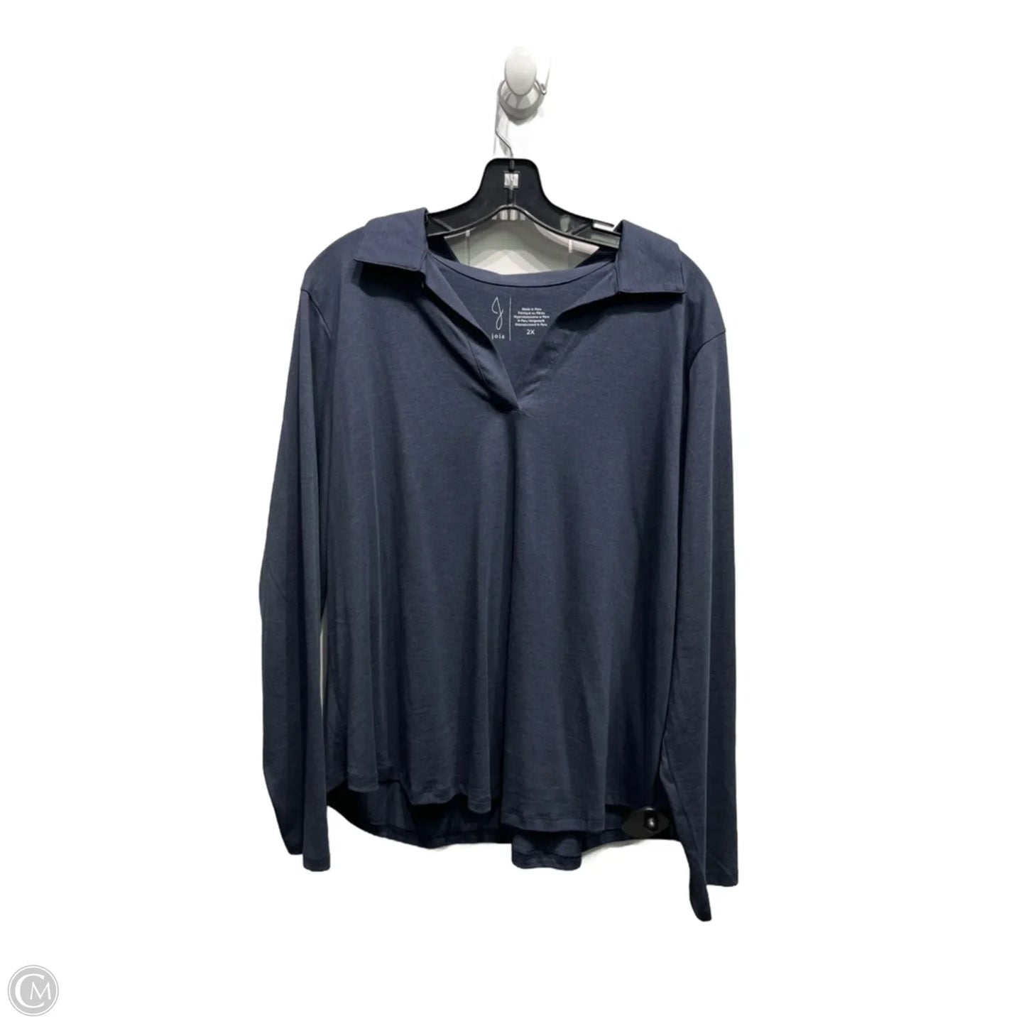 Top Long Sleeve By Joie In Navy, Size: 2x