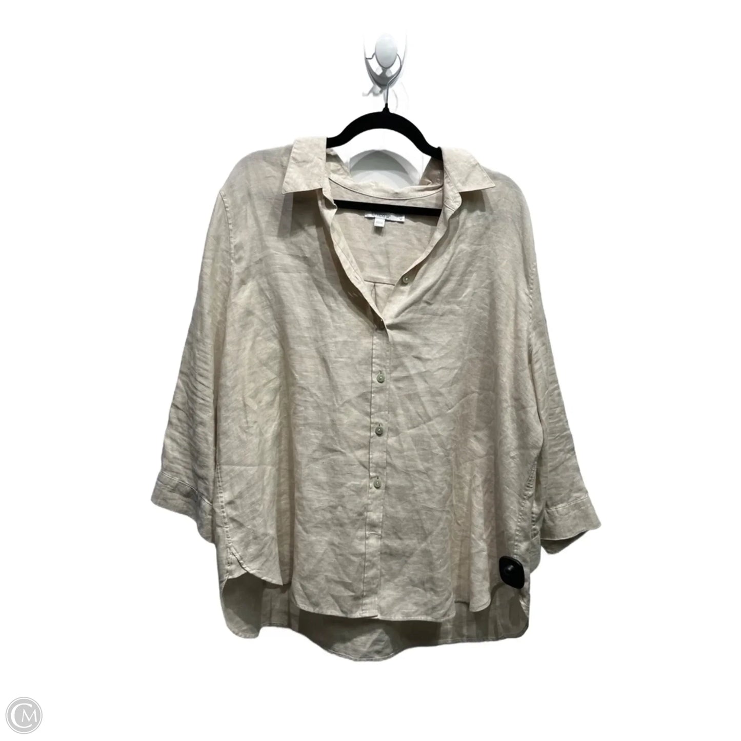 Top 3/4 Sleeve By Chicos In Cream, Size: 18