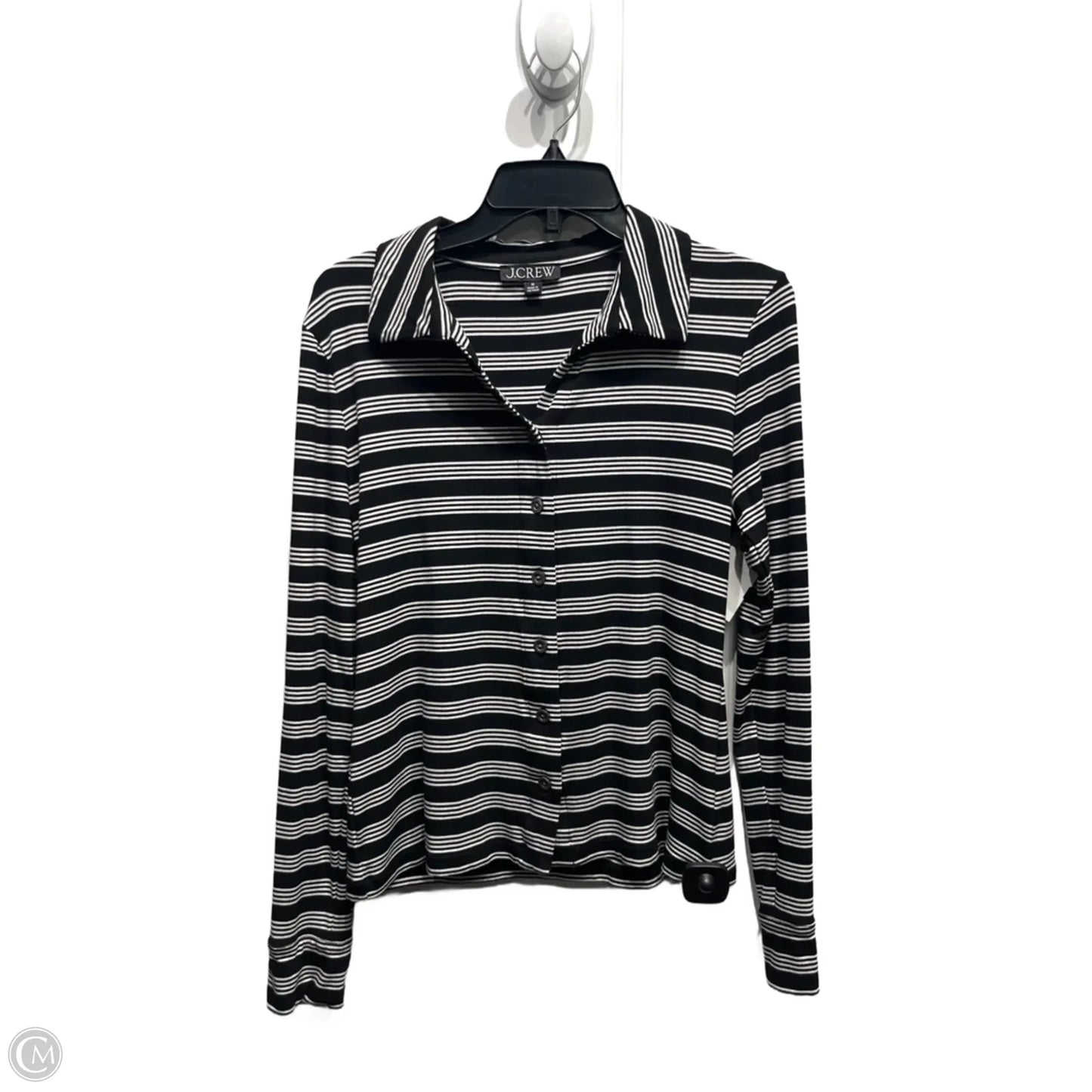 Top Long Sleeve By J. Crew In Black & White, Size: M