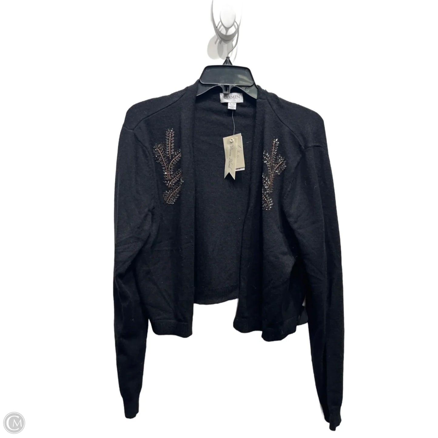 Sweater Cardigan By Carmen By Carmen Marc Valvo In Black, Size: Xl