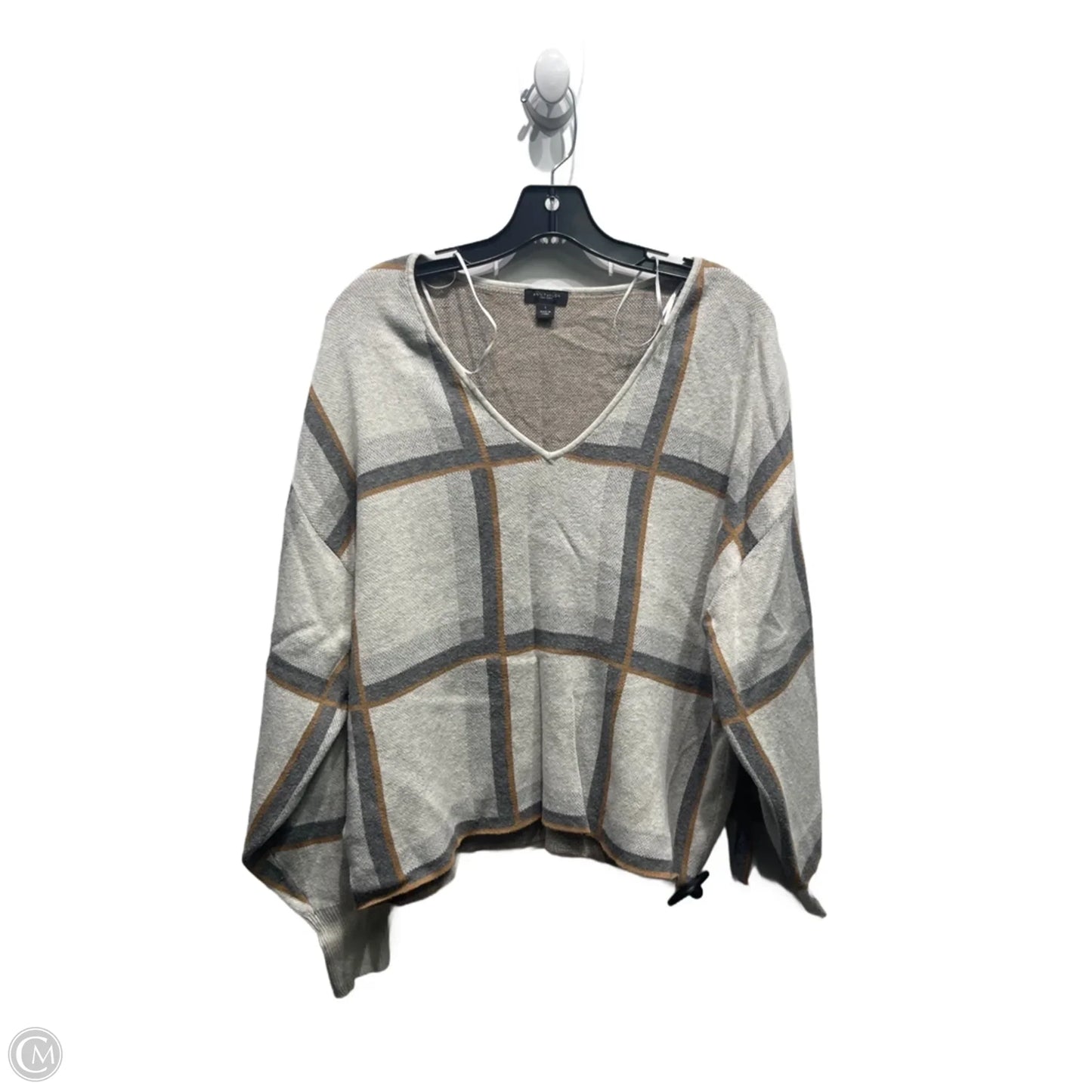 Sweater By Ann Taylor In Grey & Tan, Size: L
