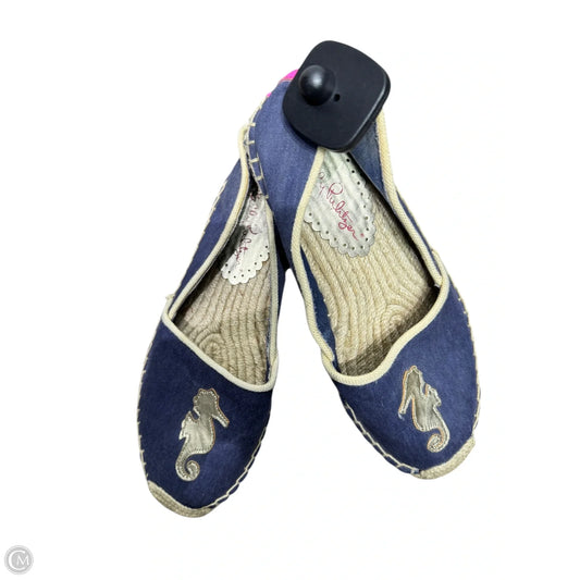 Shoes Designer By Lilly Pulitzer In Blue & Gold, Size: 8
