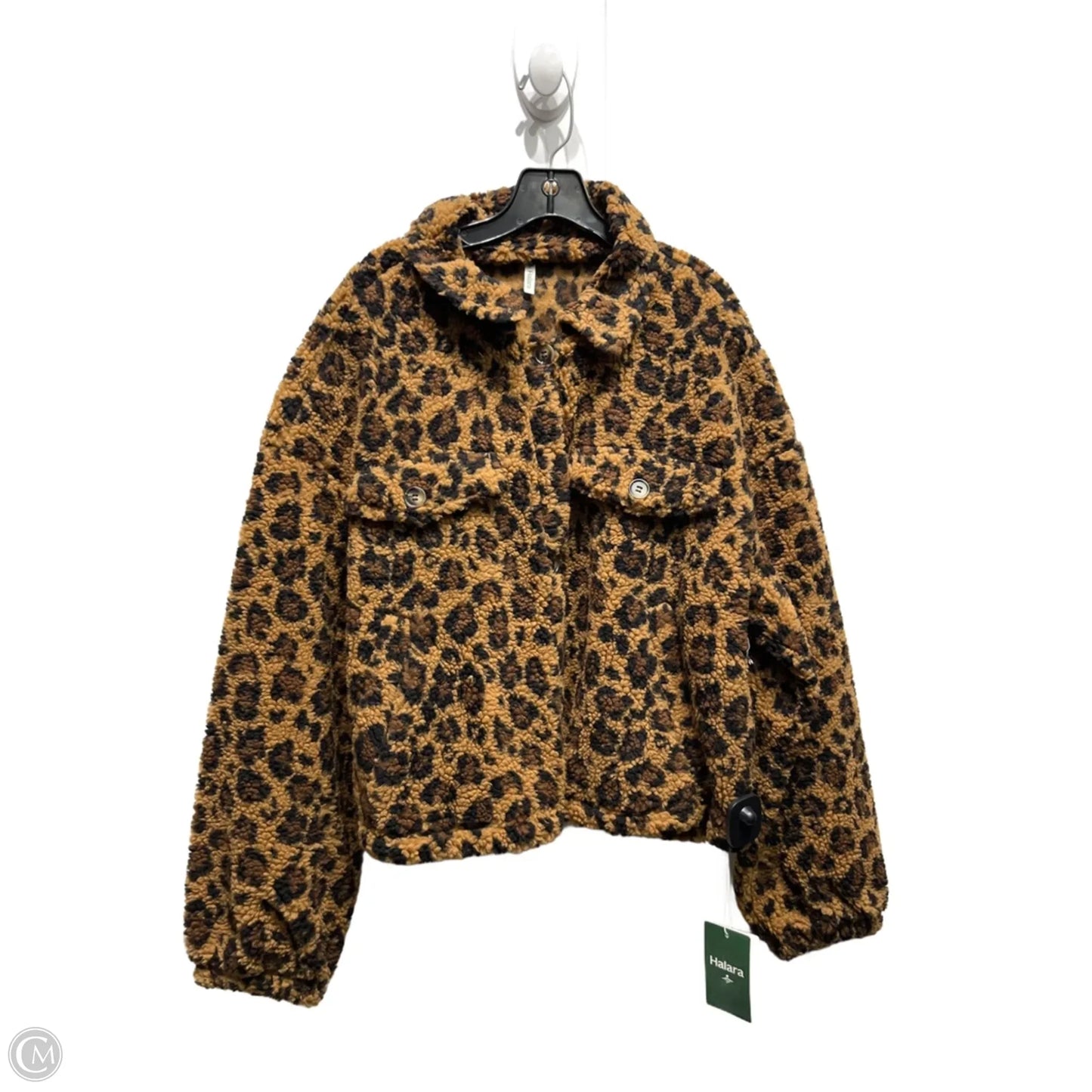 Jacket Fleece By Halara In Animal Print, Size: Xl