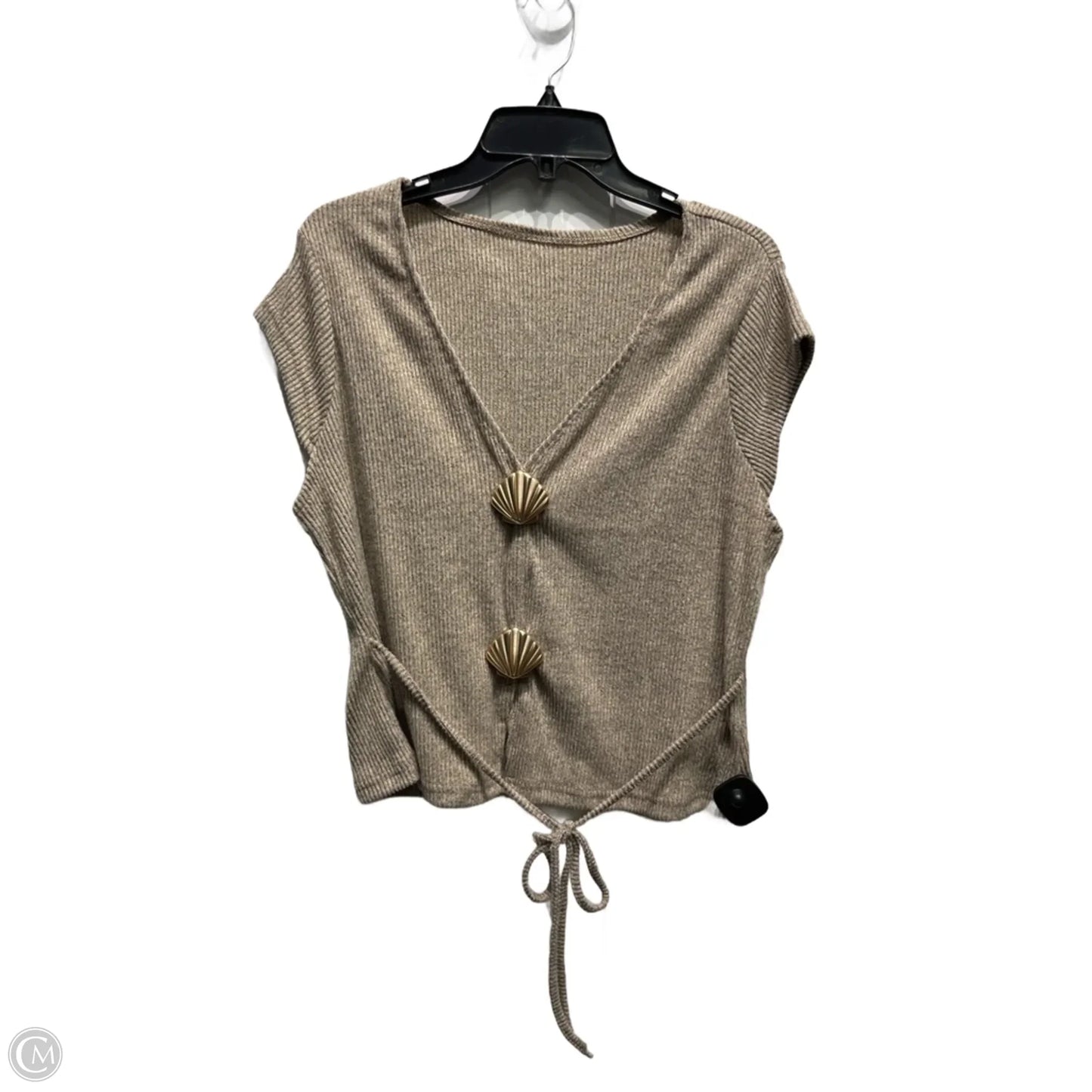 Top Short Sleeve By Amazon Essentials In Taupe, Size: Xl