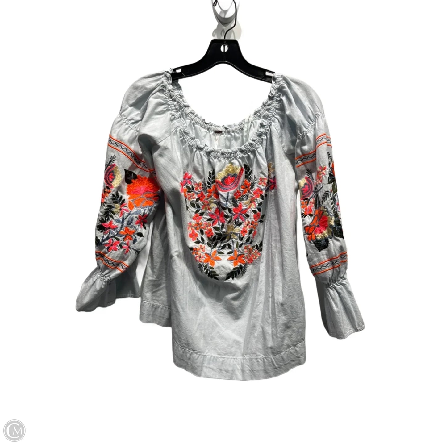 Top Long Sleeve By Free People In Blue & Orange, Size: L