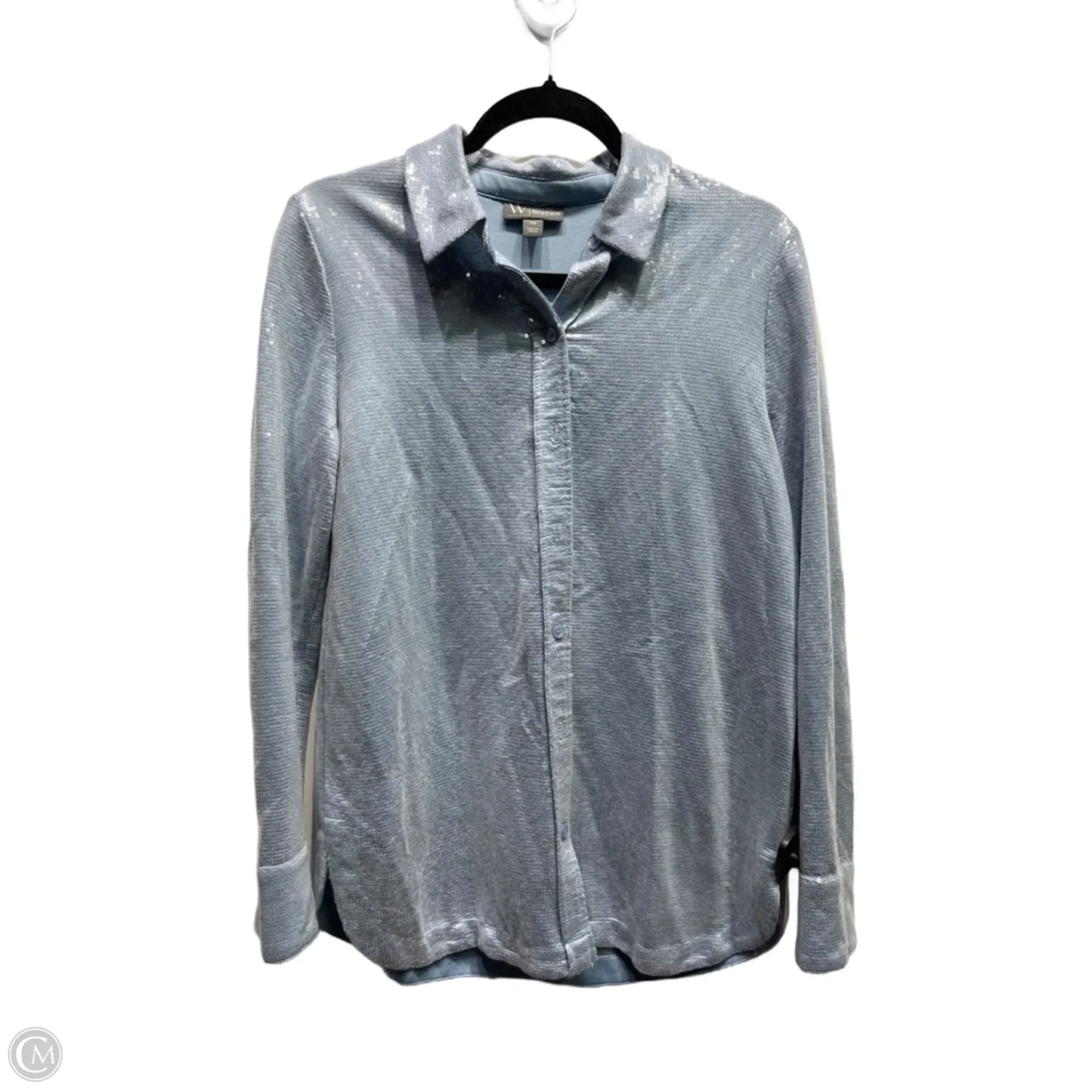 Blouse Long Sleeve By Worthington In Grey, Size: Xs