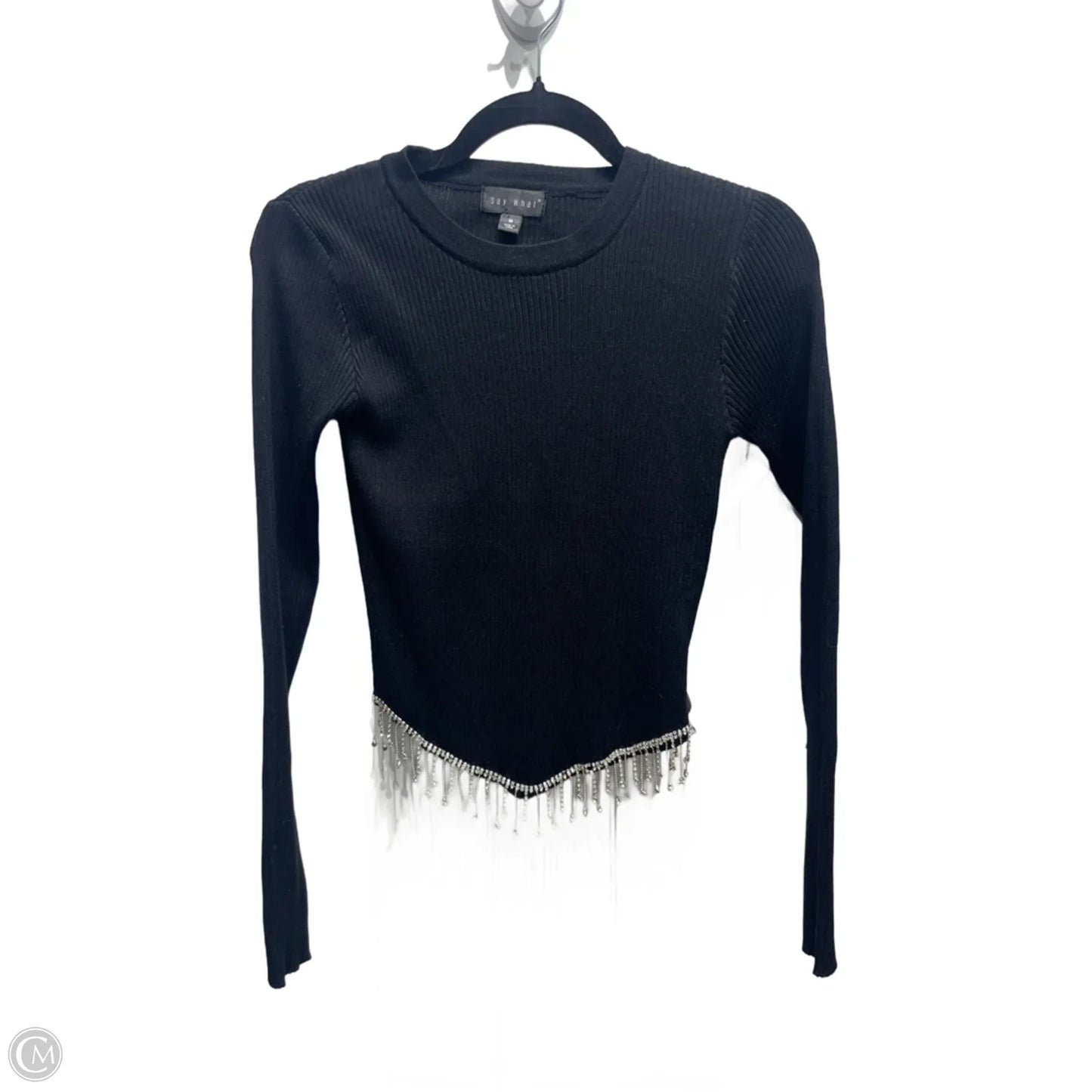 Top Long Sleeve By Say What In Black, Size: M