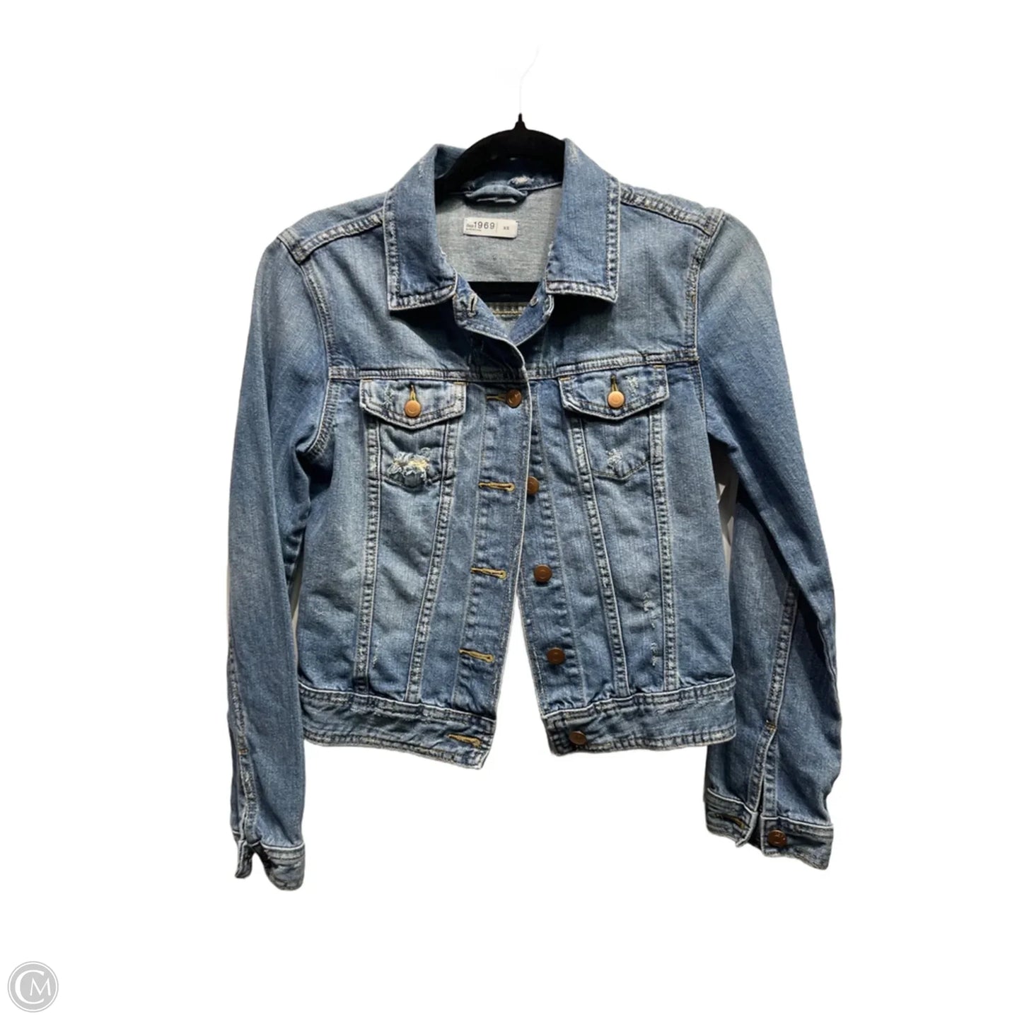 Jacket Denim By Gap In Blue Denim, Size: Xs