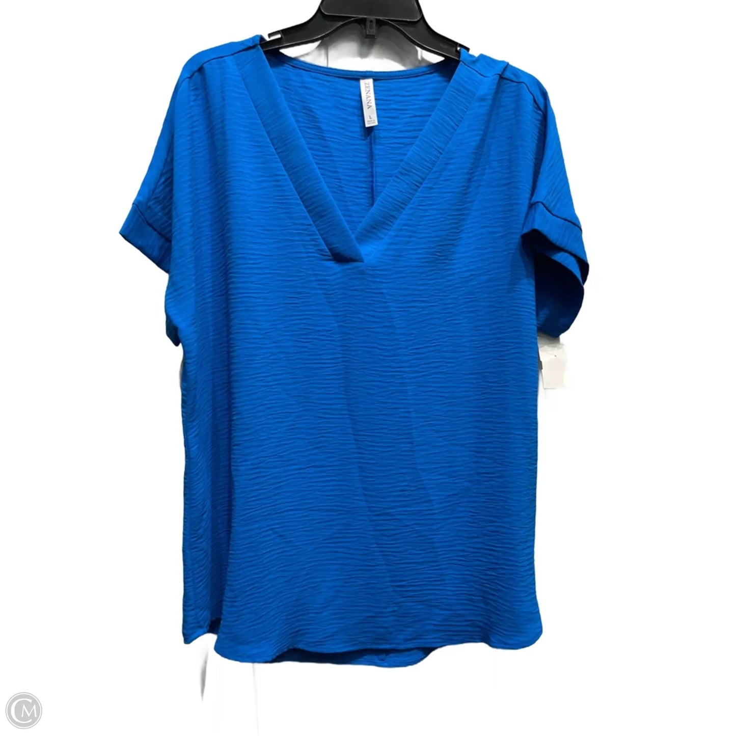 Top Short Sleeve By Zenana In Teal, Size: L