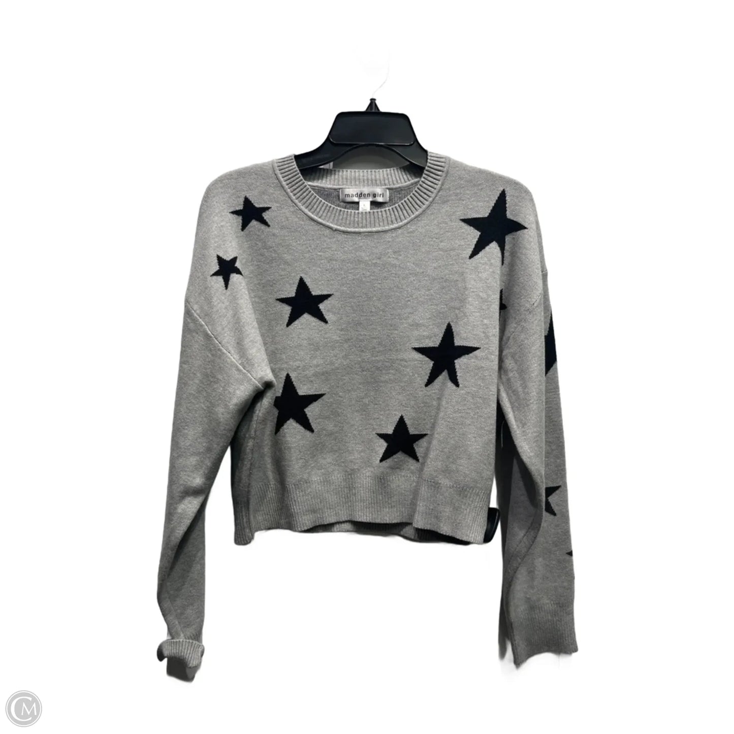 Sweater By Madden Girl In Black & Grey, Size: L