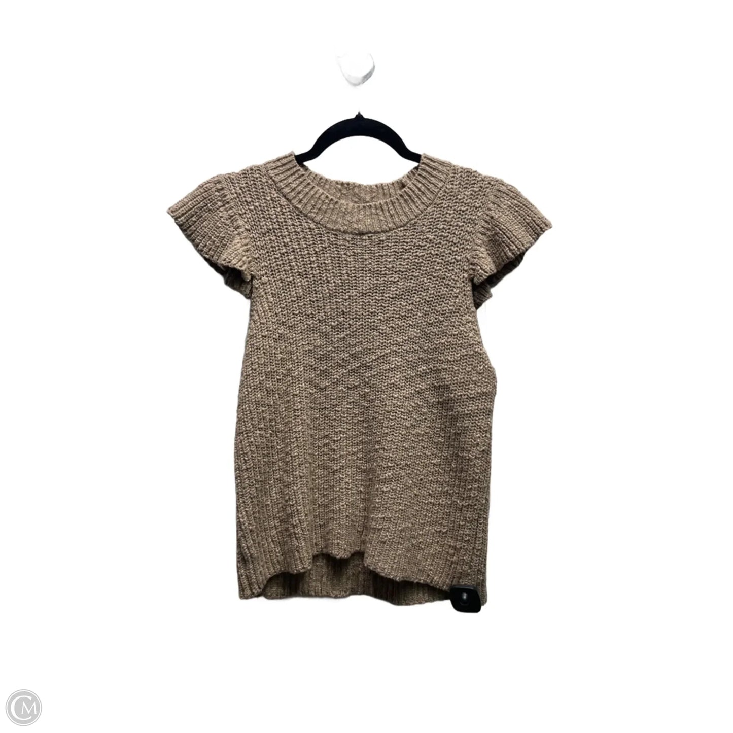 Sweater Short Sleeve By design 360 In Tan, Size: S