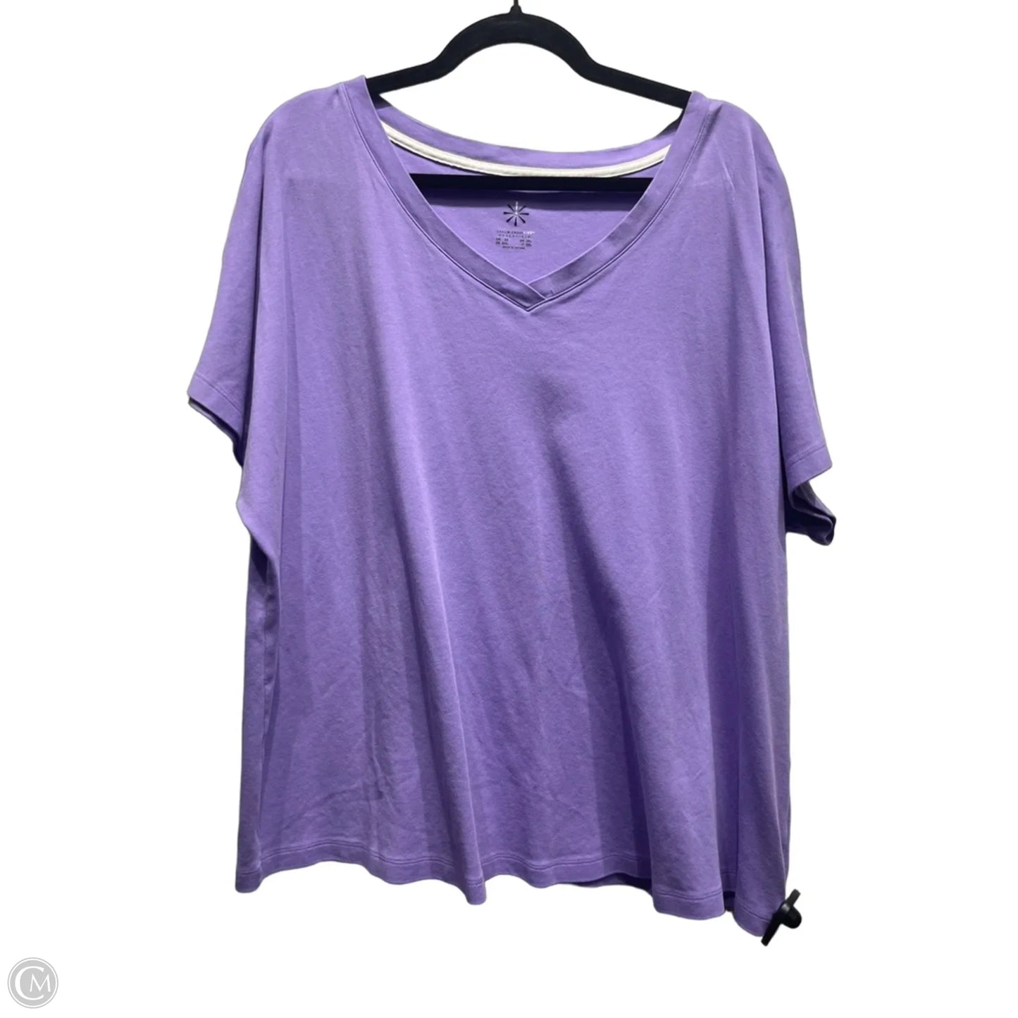 Top Short Sleeve By Isaac Mizrahi Live Qvc In Purple, Size: 2x