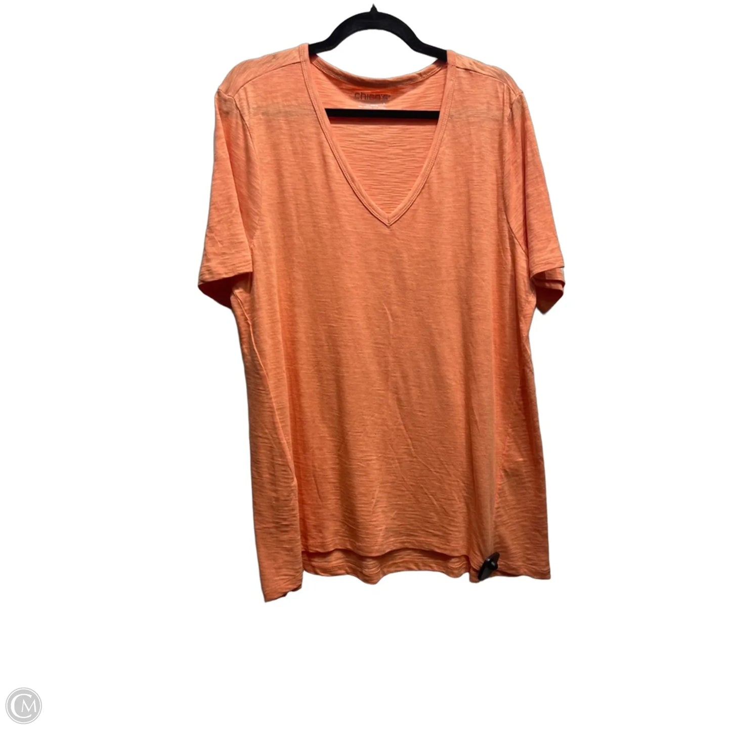 Top Short Sleeve By Chicos In Orange, Size: Xl
