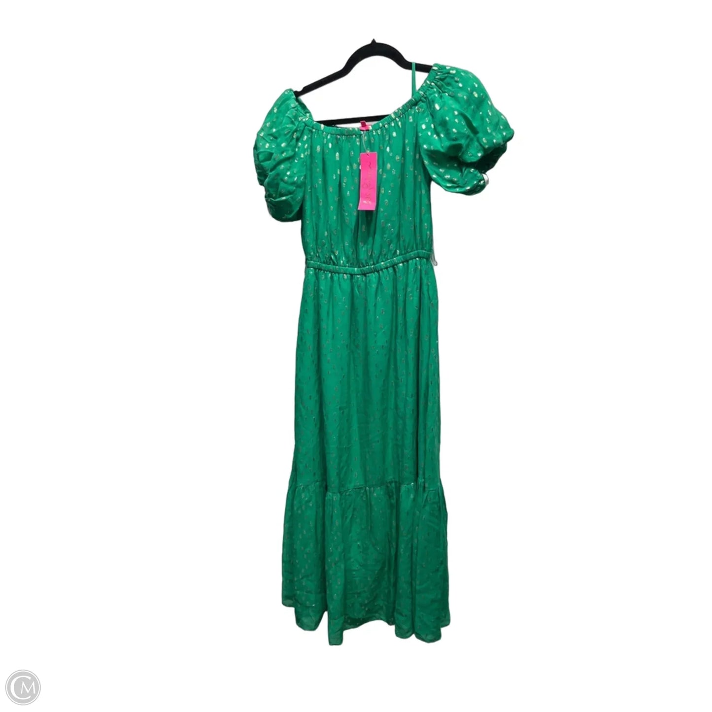 Dress Designer By Lilly Pulitzer In Gold & Green, Size: Xs