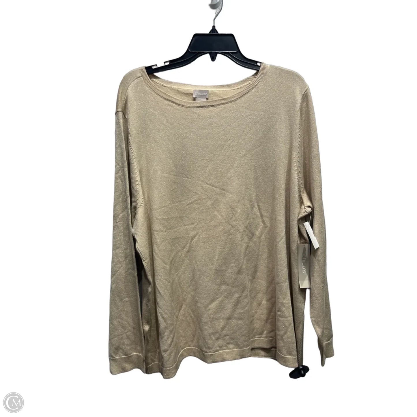 Top Long Sleeve By Chicos In Gold, Size: Xxl