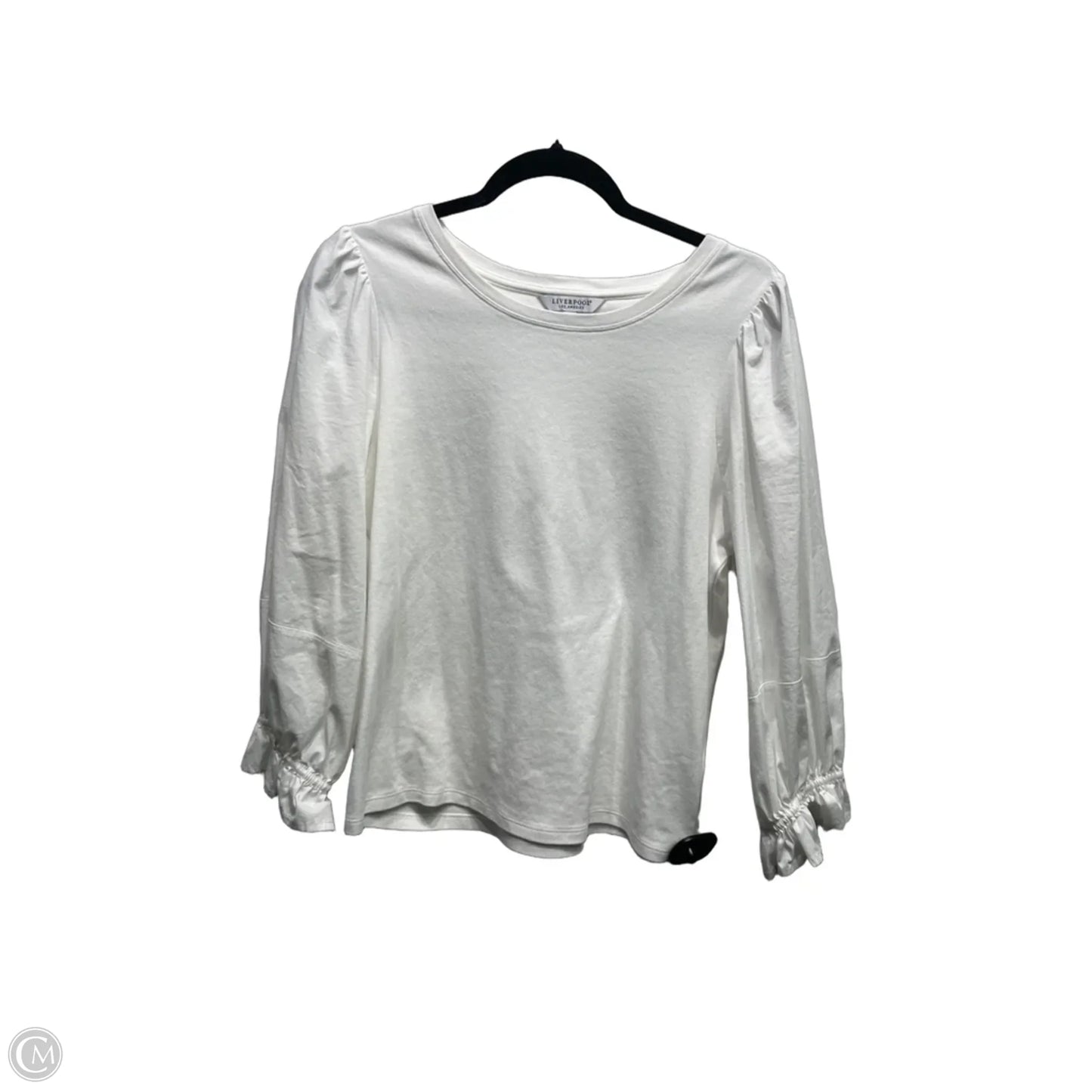 Top Long Sleeve By Liverpool In White, Size: L