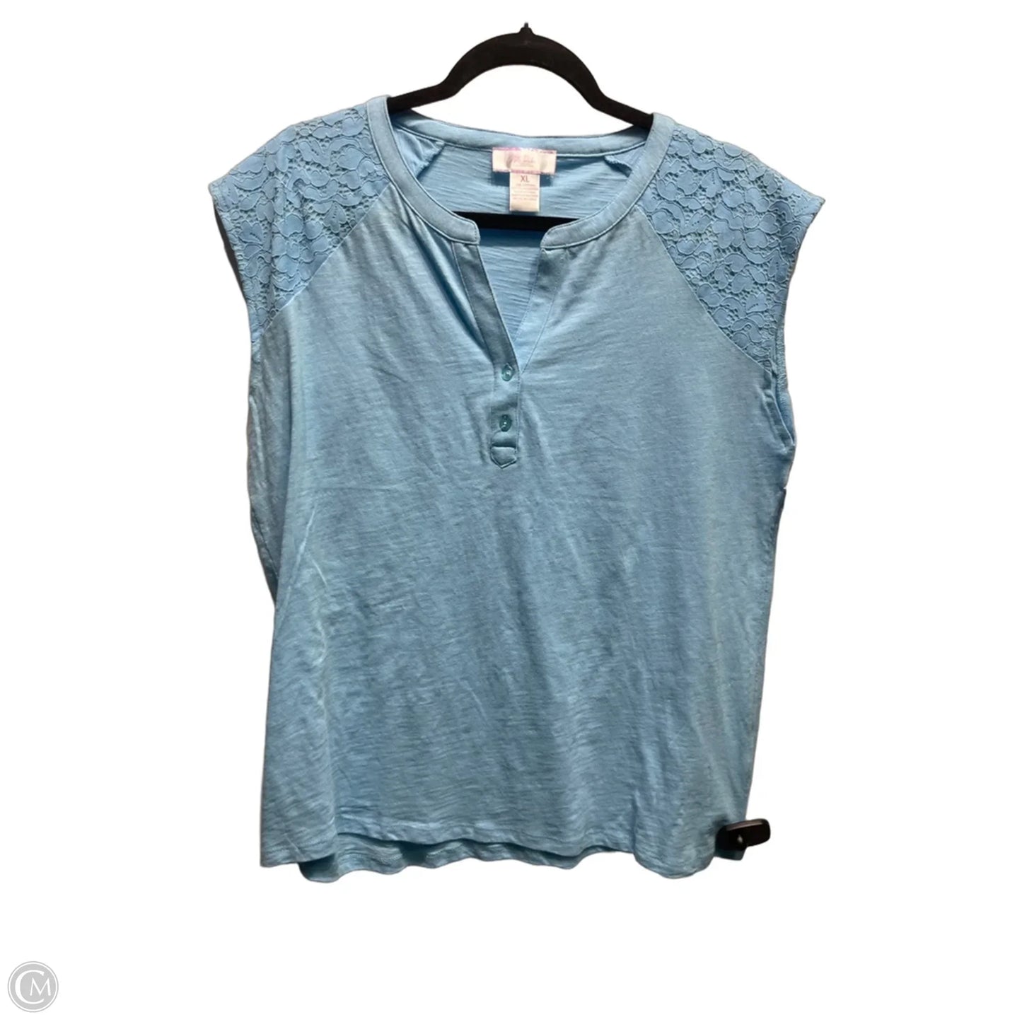 Top Short Sleeve By Stella Parker In Blue, Size: Xl