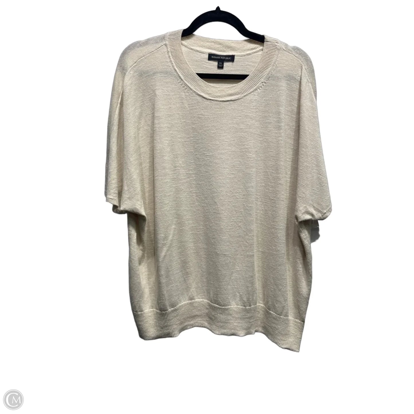 Top Short Sleeve By Banana Republic In Tan, Size: Xxl