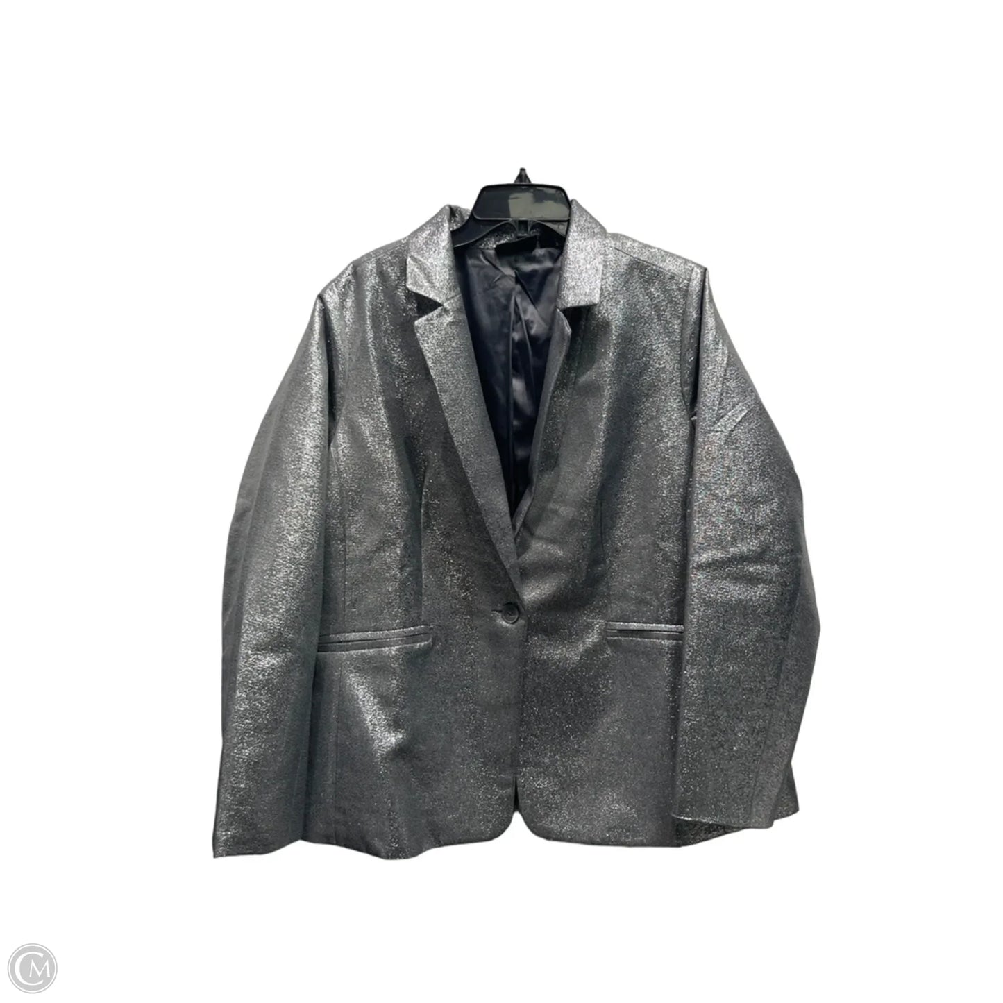 Blazer By Joan Rivers In Silver, Size: 1x