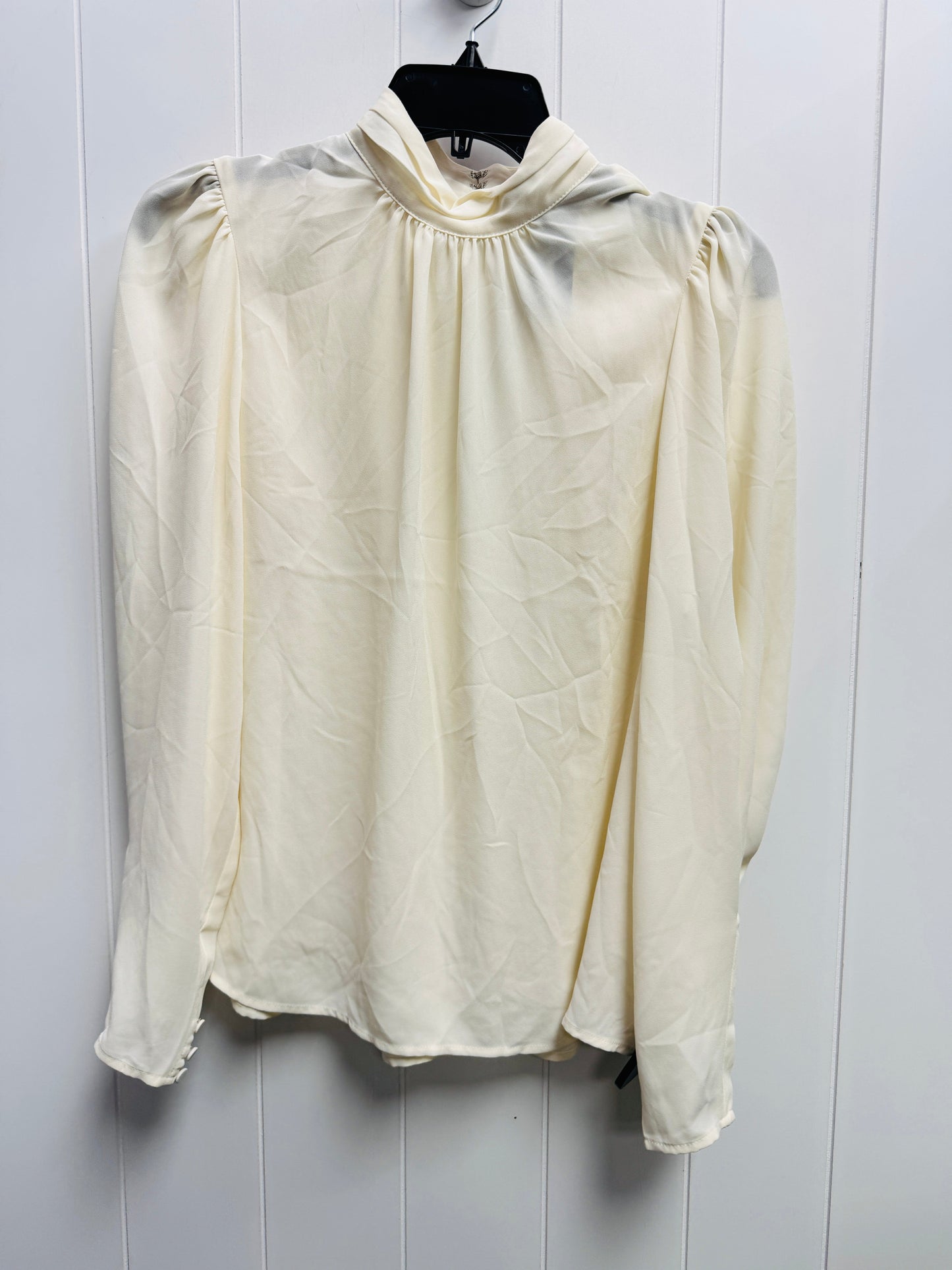 Blouse Long Sleeve By Express In Cream, Size: S