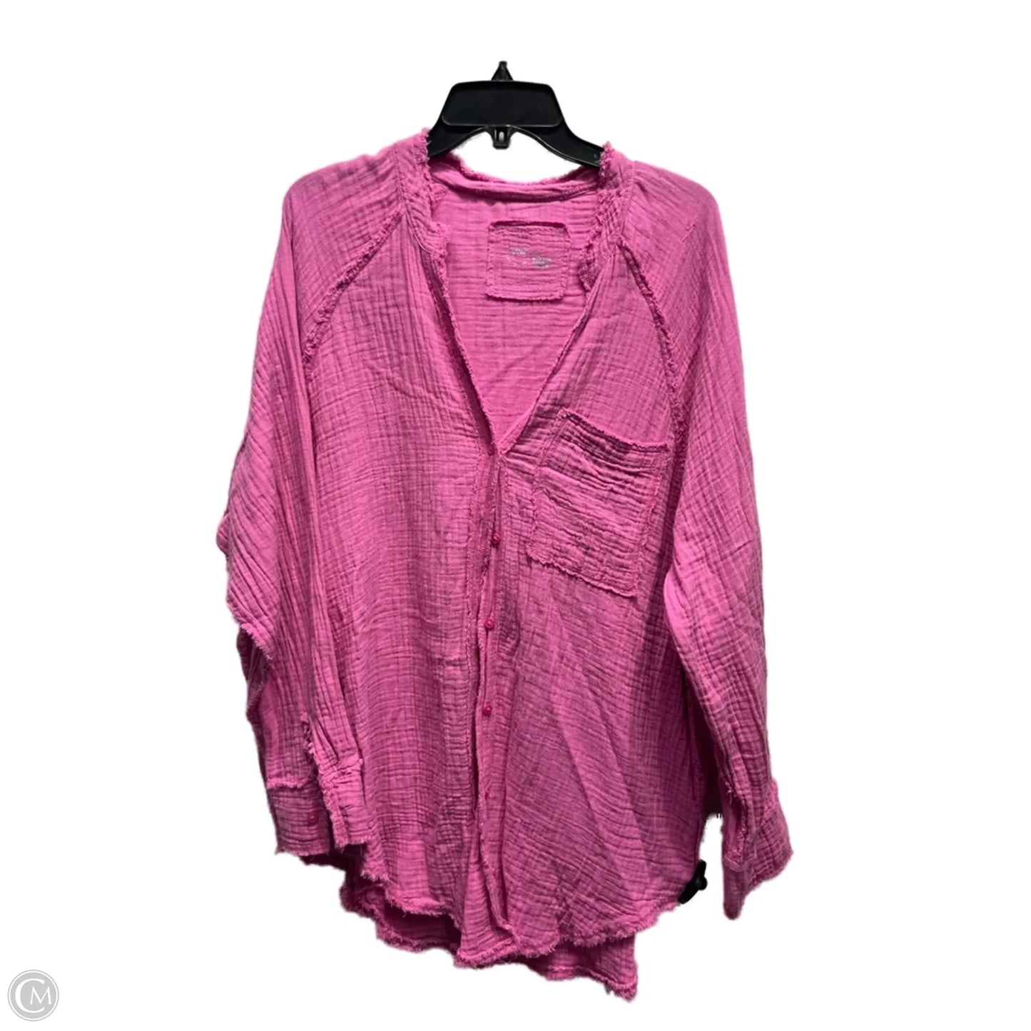 Top Long Sleeve By Aerie In Pink, Size: M