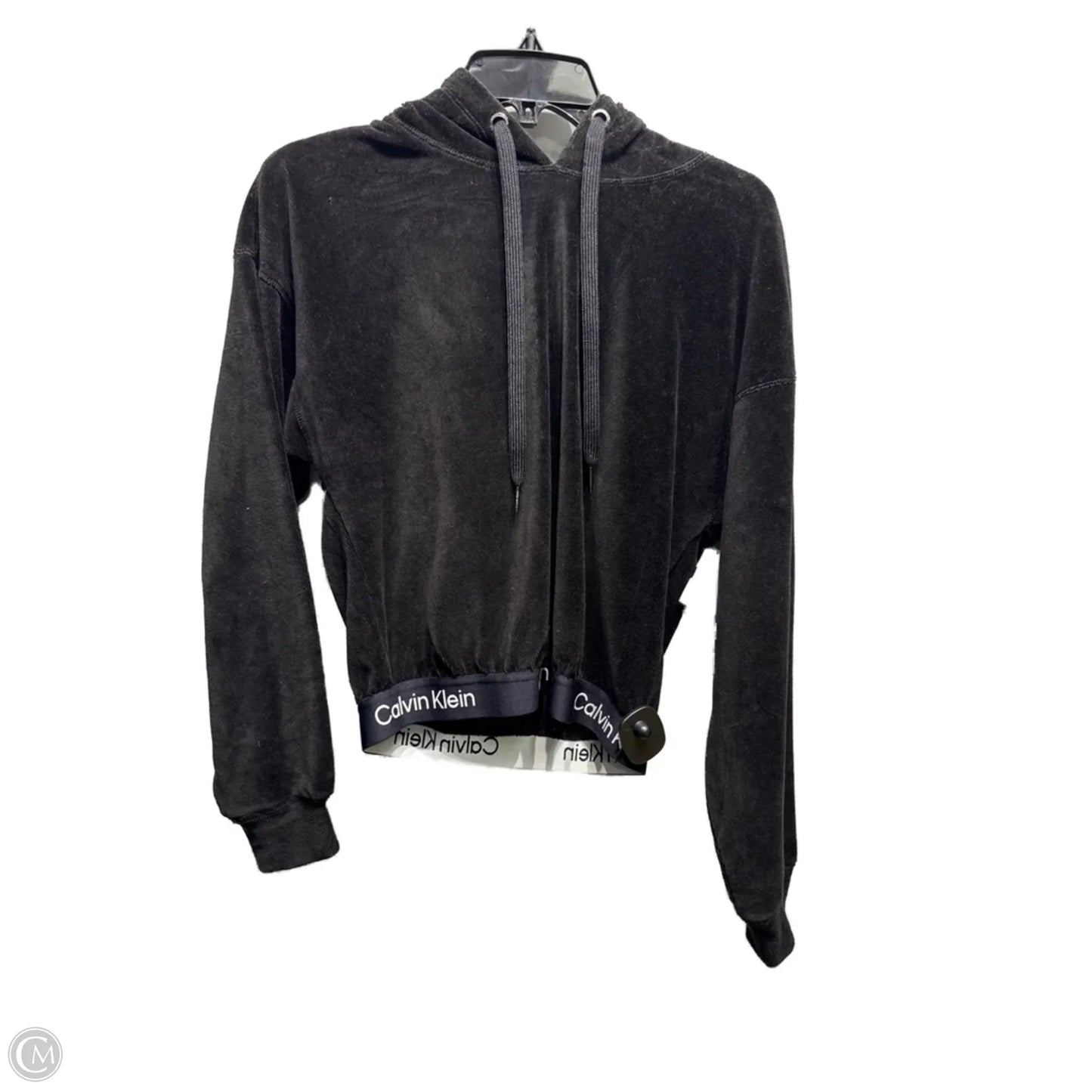 Sweatshirt Hoodie By Calvin Klein In Black, Size: M