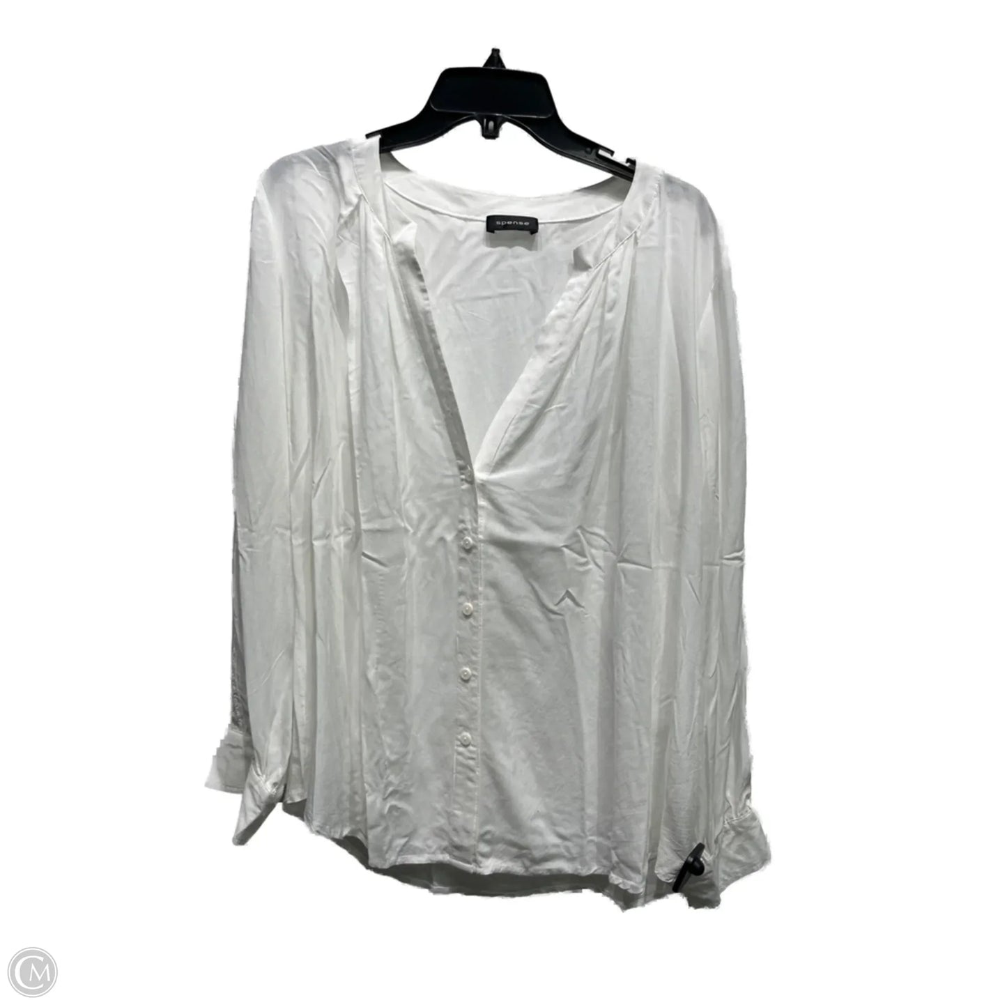 Top Long Sleeve By Spense In White, Size: M