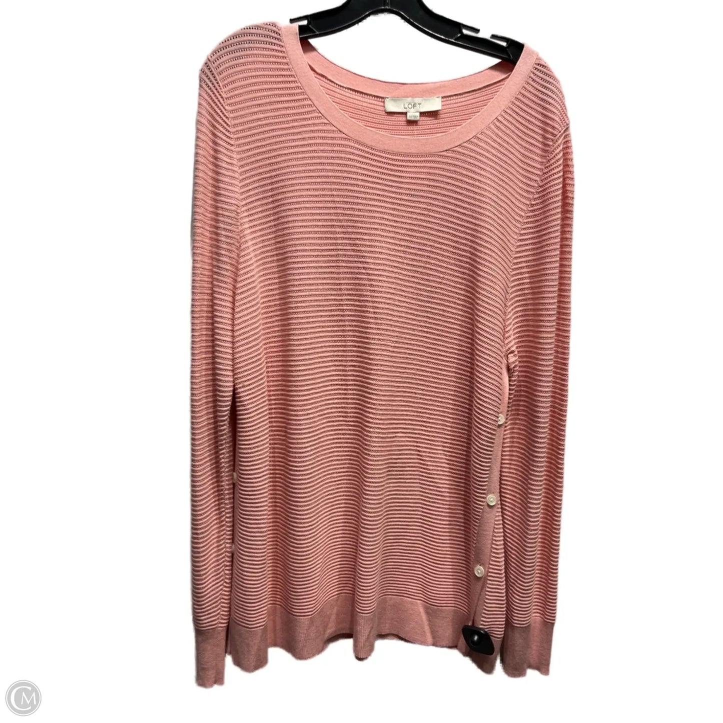 Top Long Sleeve By Loft In Pink, Size: Xxl