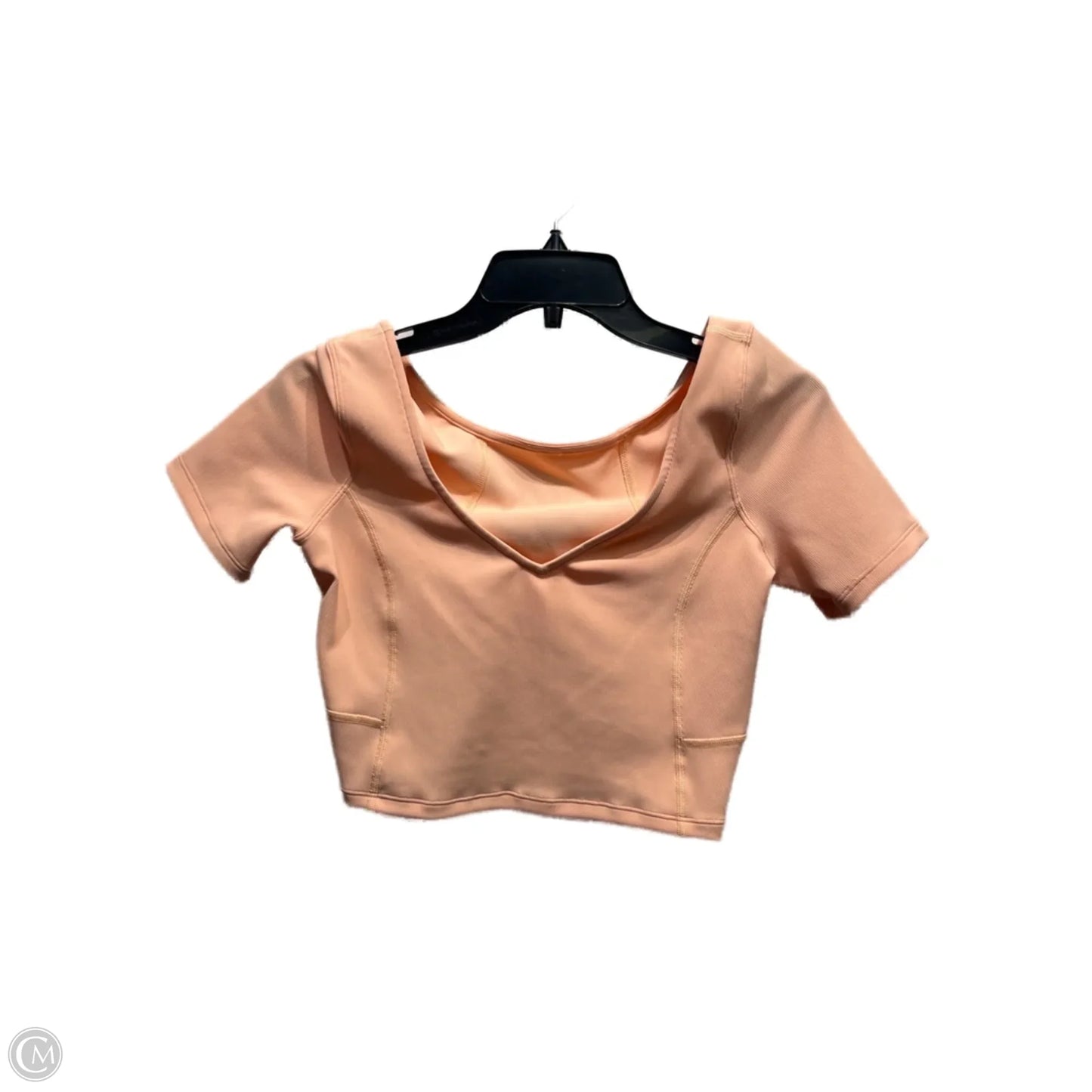 Athletic Top Short Sleeve By Lululemon In Peach, Size: M