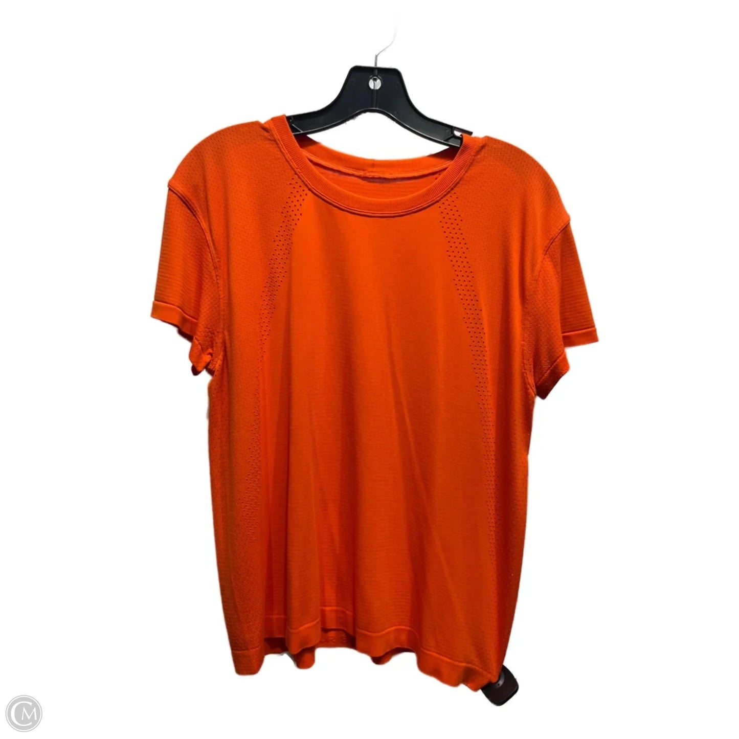 Athletic Top Short Sleeve By Lululemon In Orange, Size: M