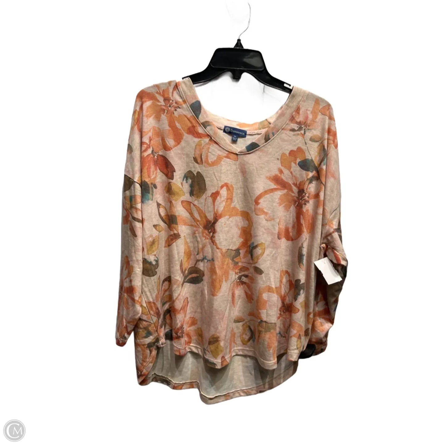 Top Long Sleeve By Democracy In Orange, Size: 1x