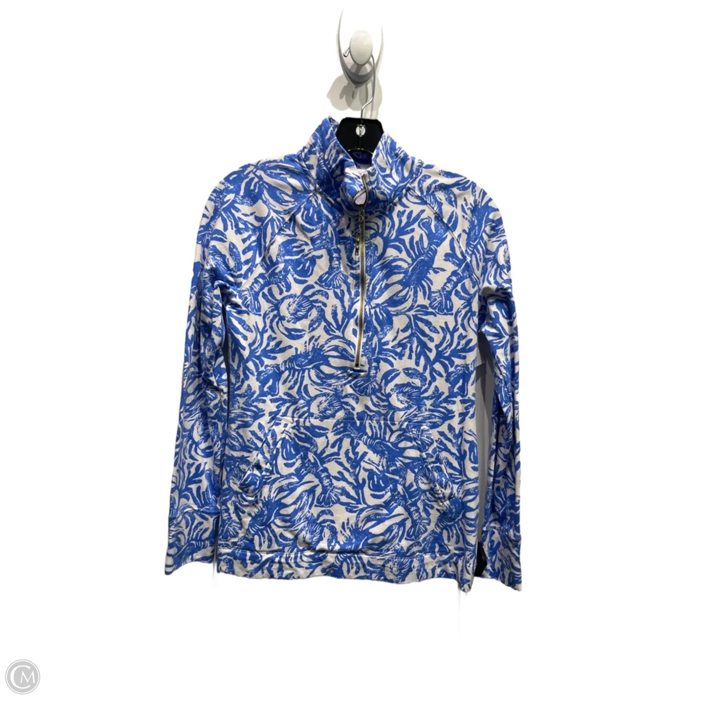 Top Long Sleeve Designer By Lilly Pulitzer In Blue & White, Size: Xs