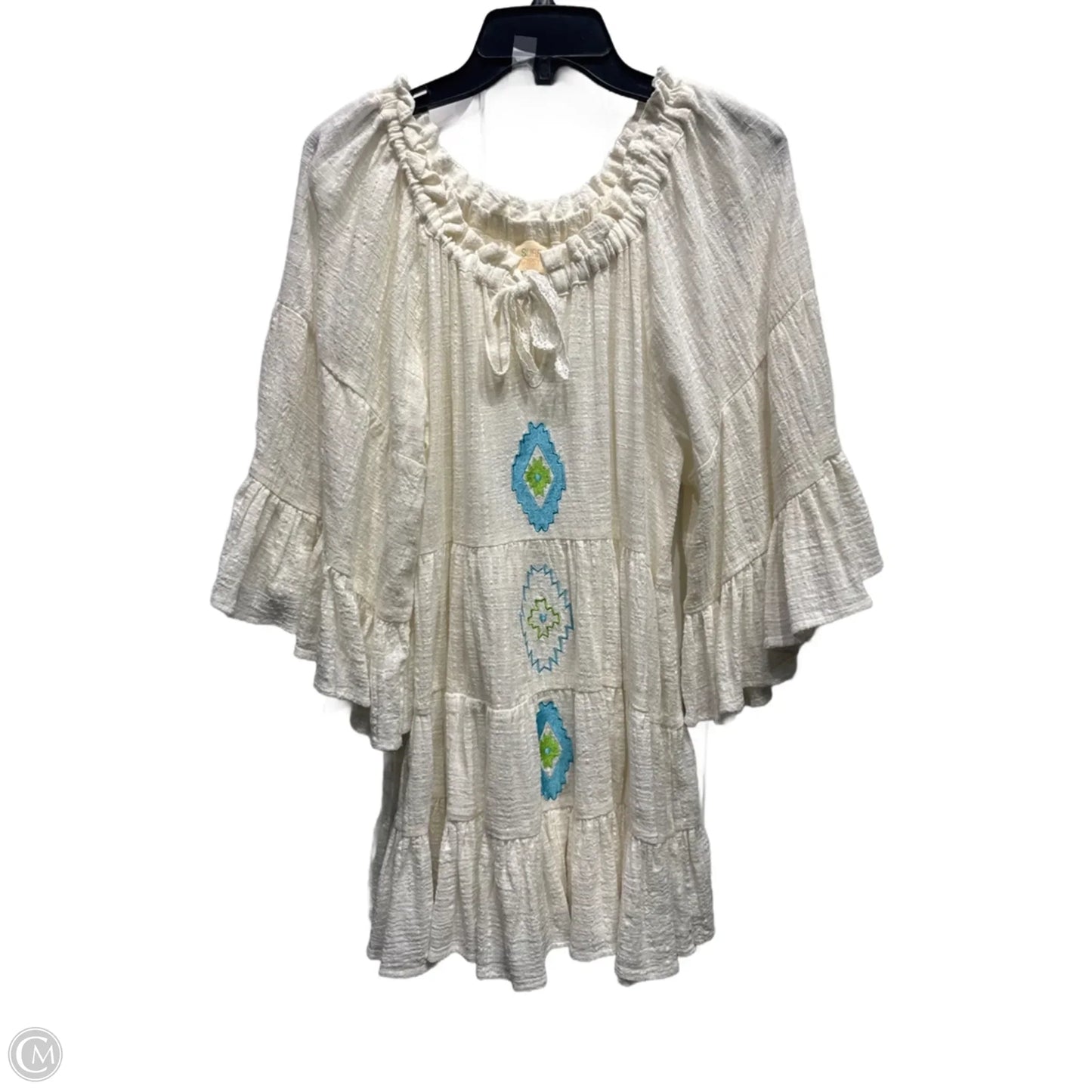 Tunic Short Sleeve By SURF GYPSY In Blue & Cream, Size: S