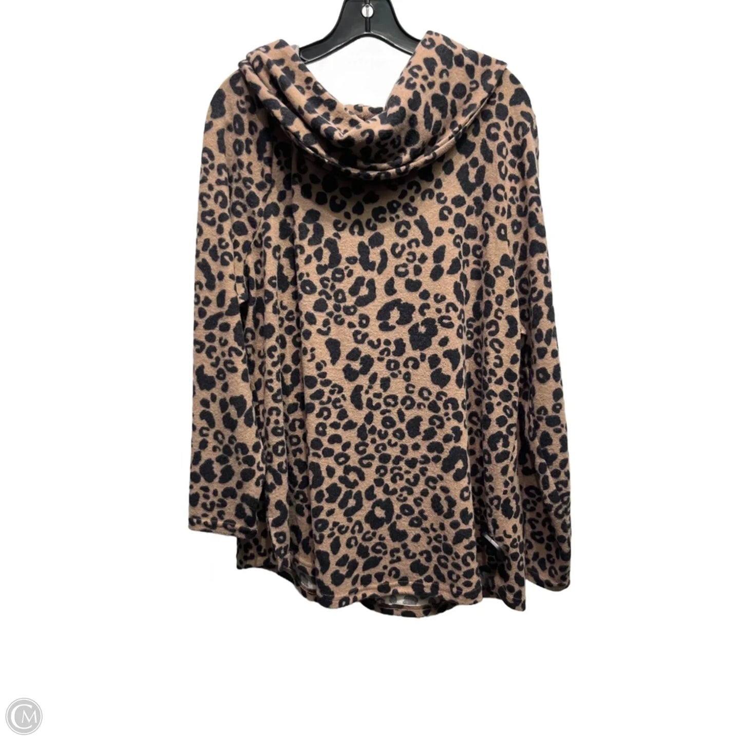 Top Long Sleeve By Emily Daniels In Black & Tan, Size: 1x