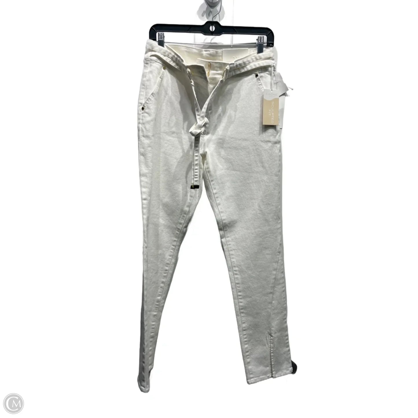 Jeans Straight By Cache In White Denim, Size: 6