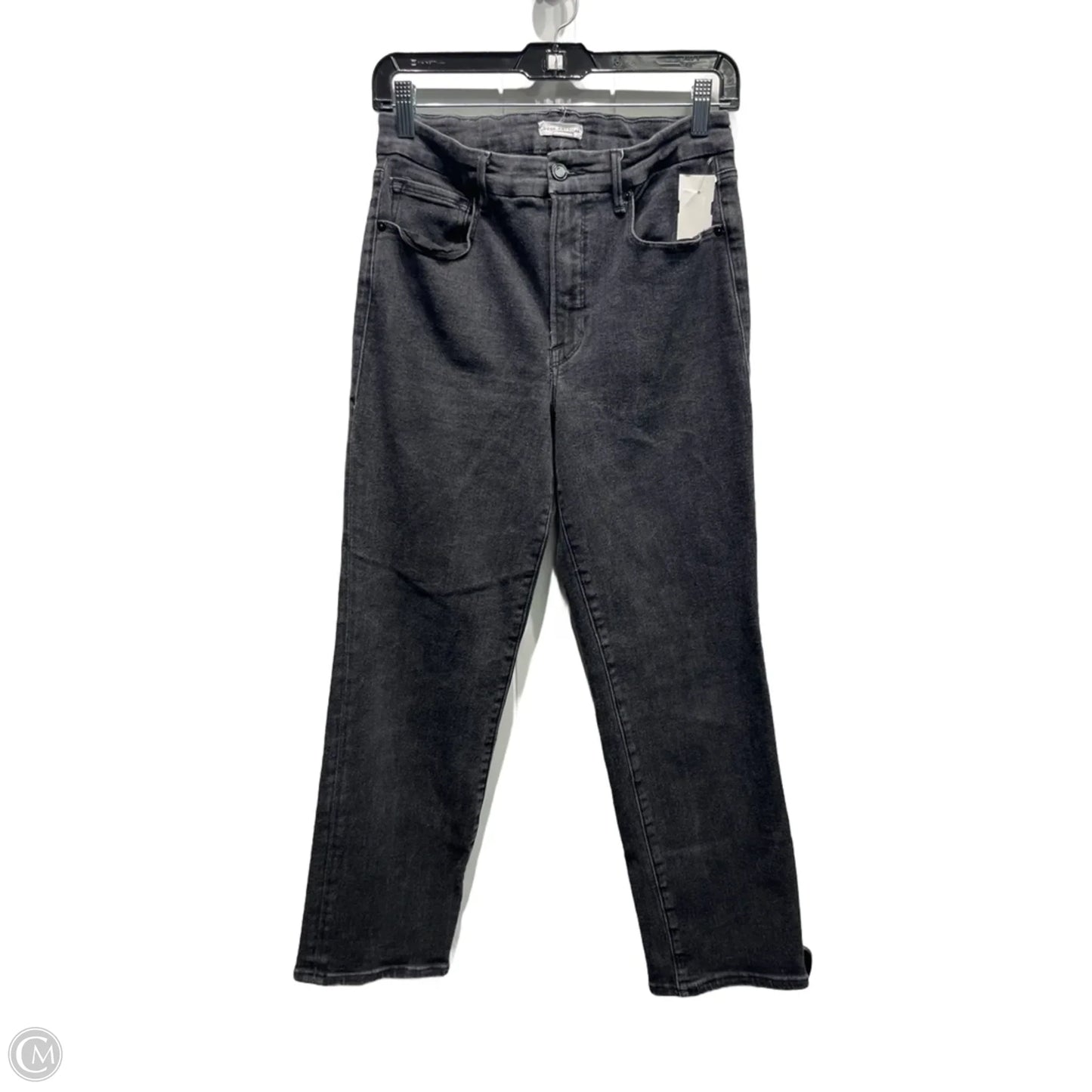 Jeans Straight By Good American In Black Denim, Size: 12