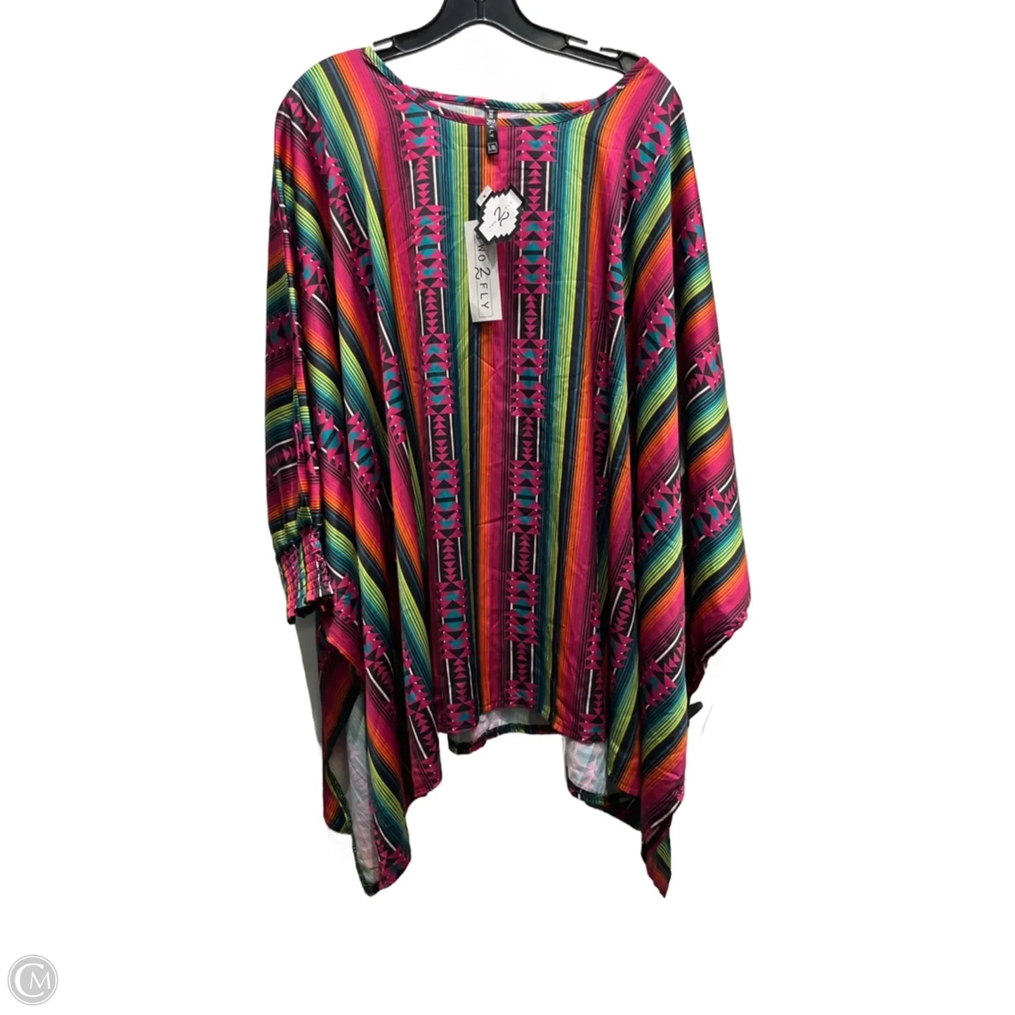 Top Short Sleeve By TWO 2 FLY In Green & Pink, Size: Xl