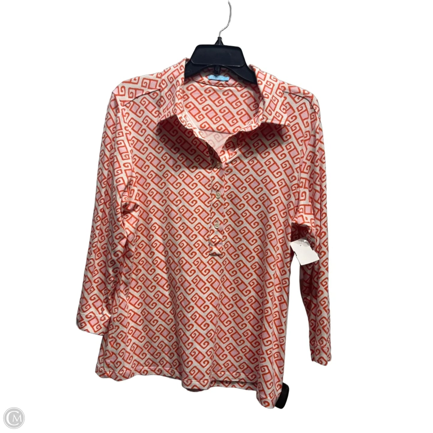Top Long Sleeve By J Mclaughlin In Pink & Red, Size: L