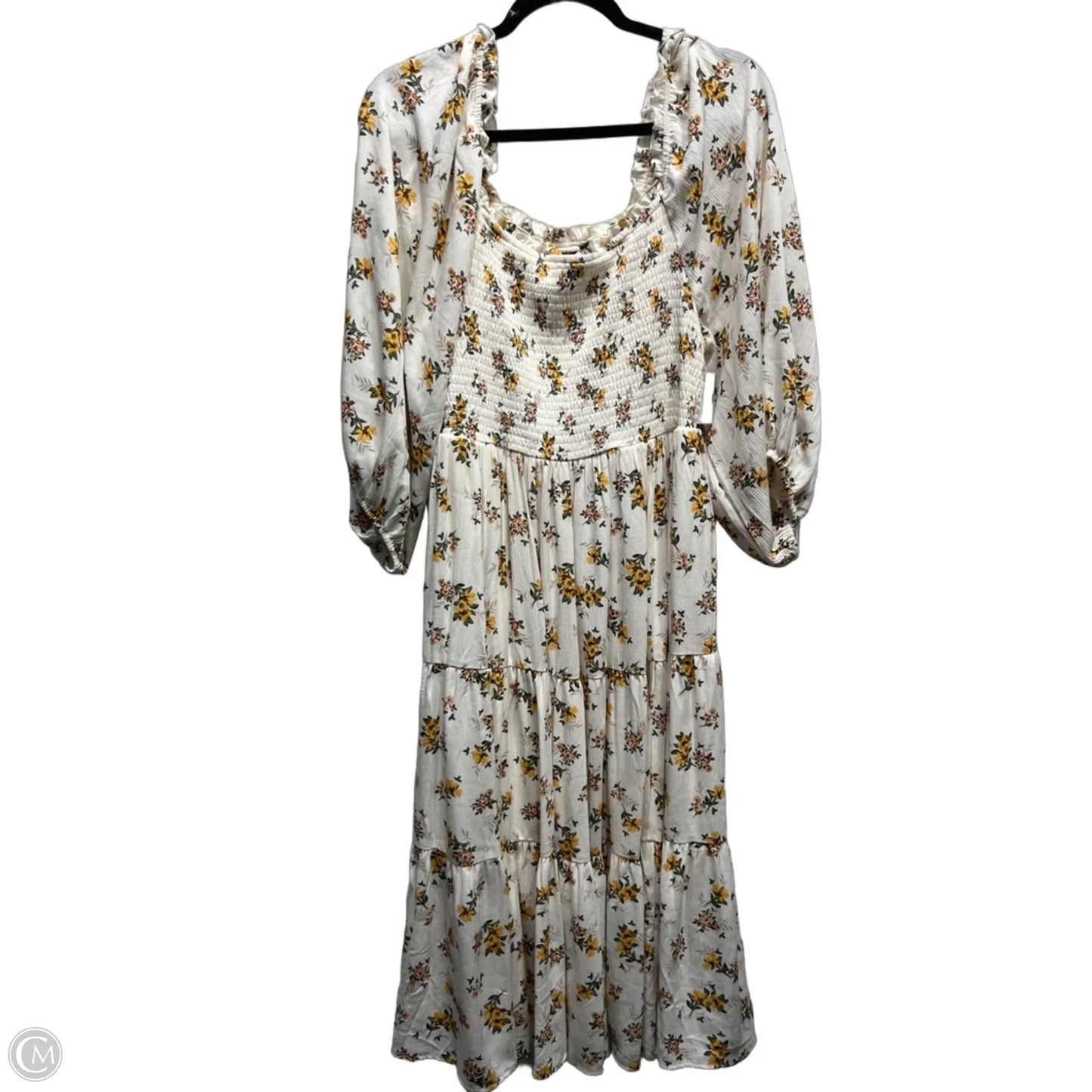 Dress Casual Midi By Torrid In Cream & Yellow, Size: 2x