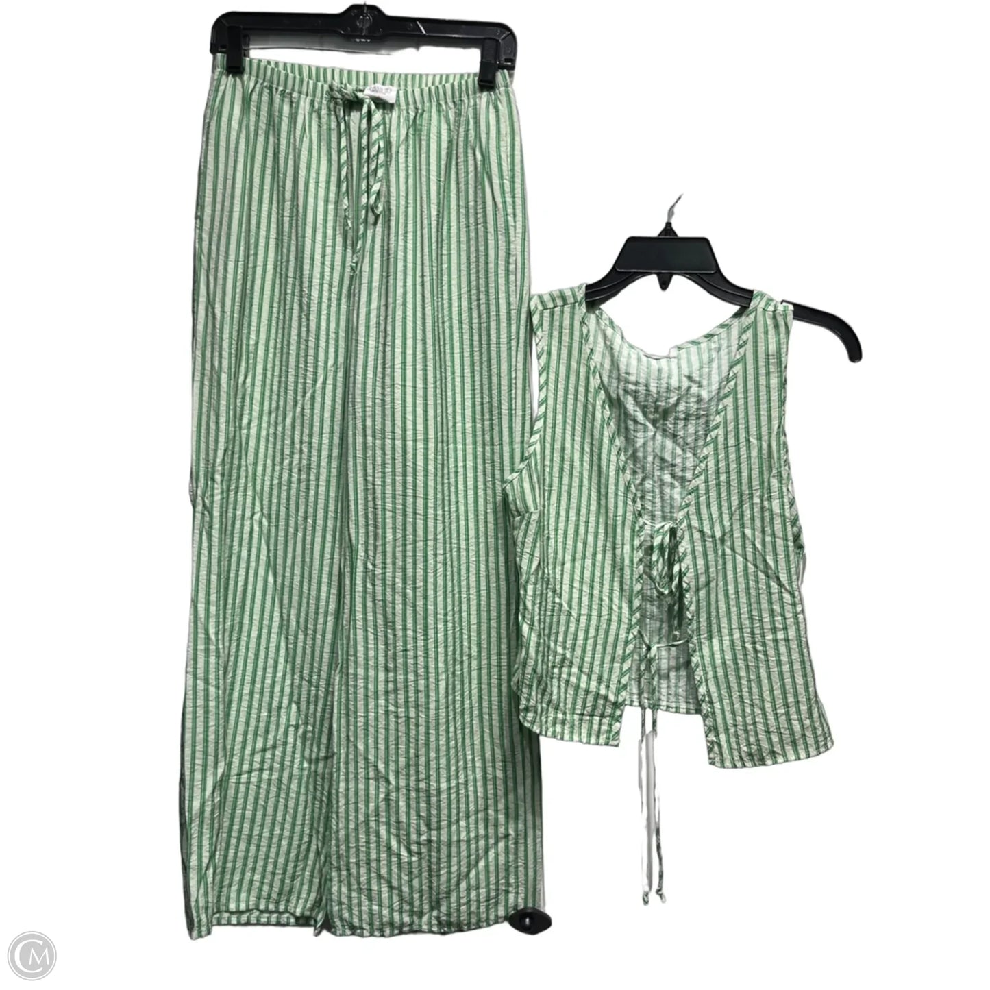 Pants Set 2pc By Sienna Sky In Green & White, Size: S