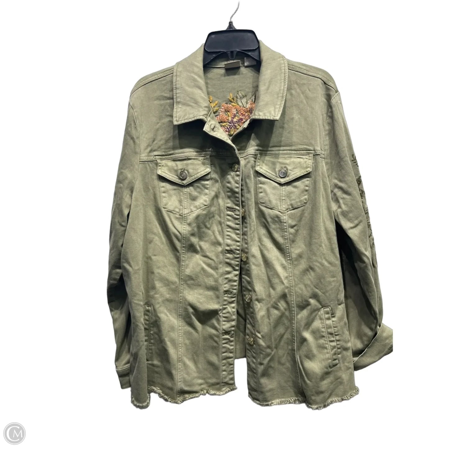 Jacket Other By Chicos In Green, Size: 1x