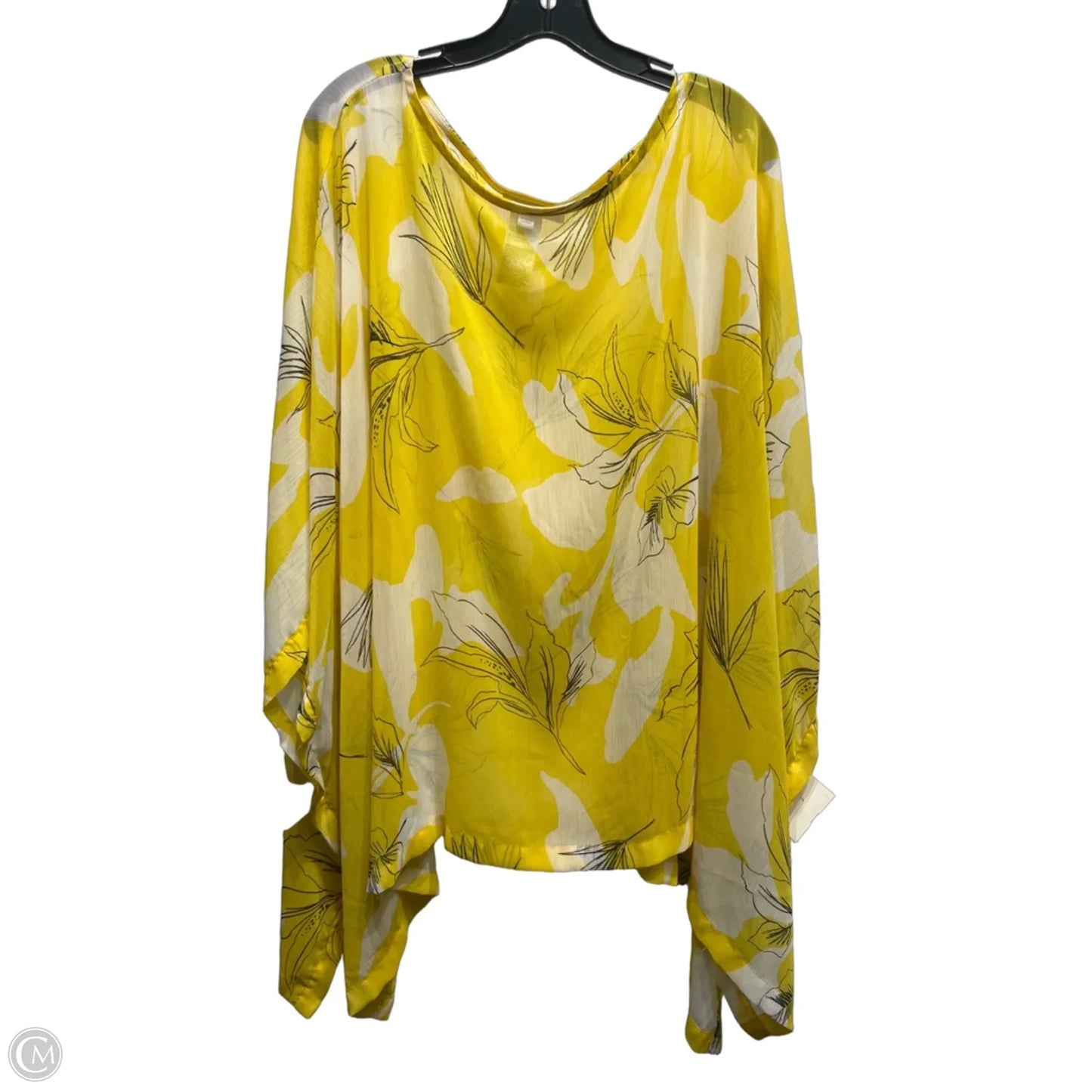 Blouse Short Sleeve By Chicos In Yellow, Size: Xl