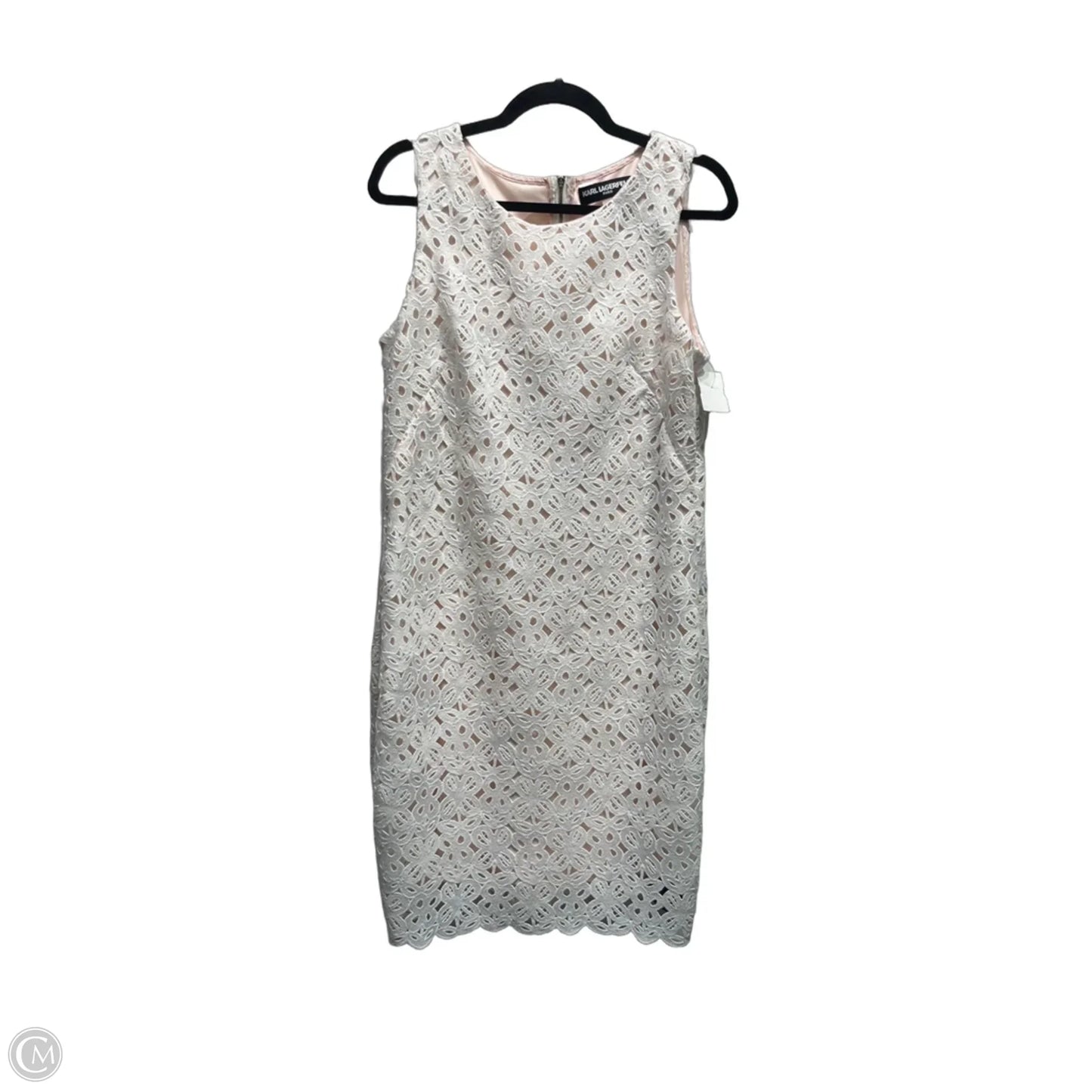 Dress Designer By Karl Lagerfeld In Pink & White, Size: 10