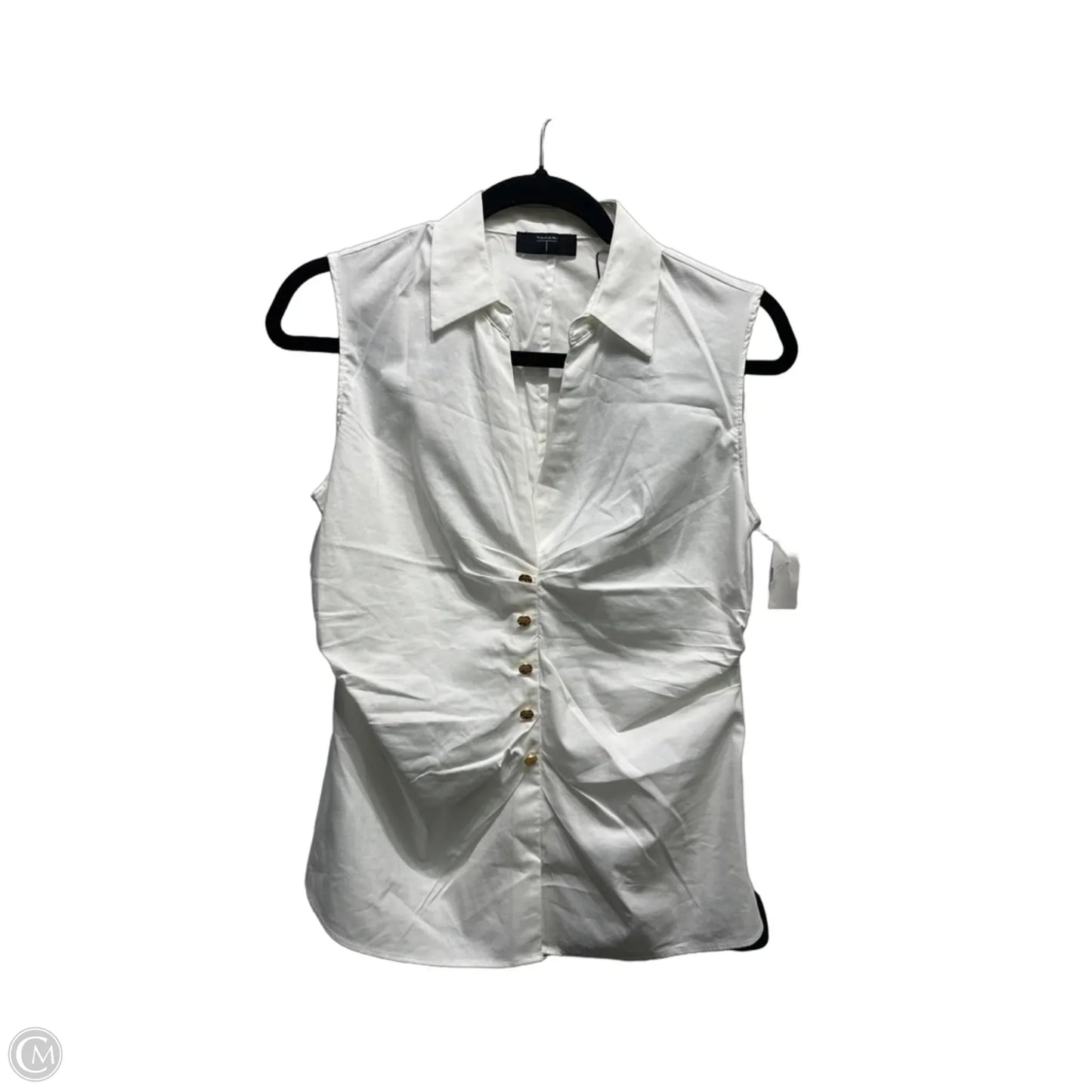 Top Sleeveless By Tahari In White, Size: S