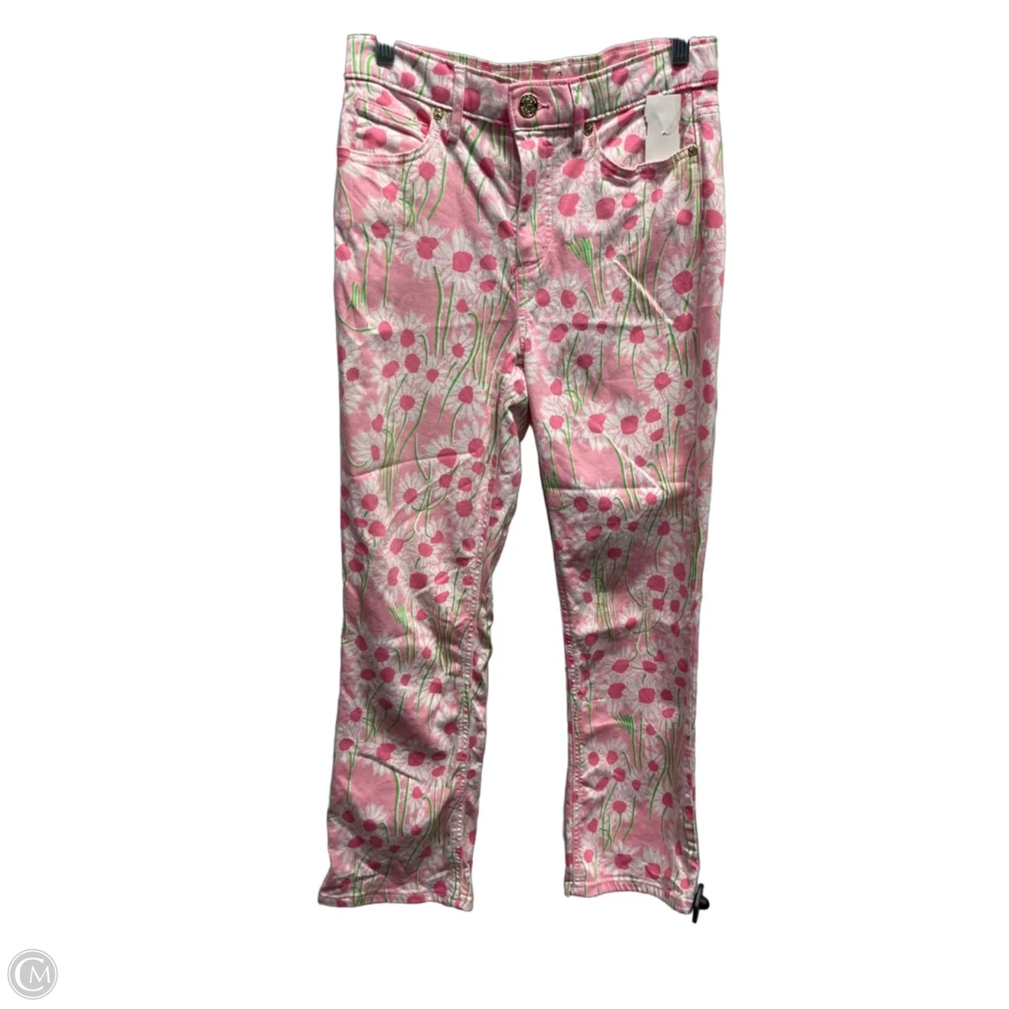 Pants Designer By Lilly Pulitzer In Green & Pink, Size: 4