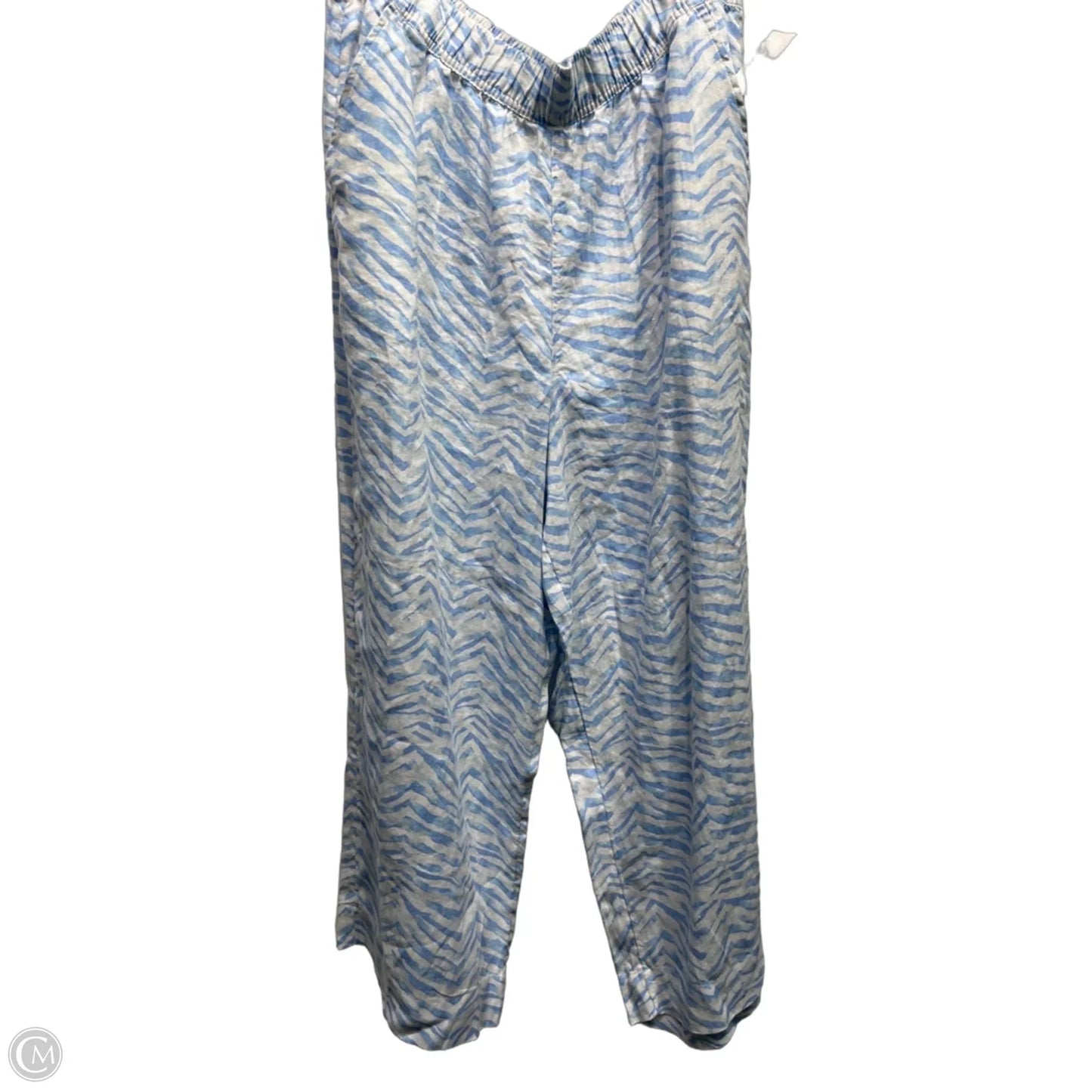 Pants Linen By Tahari In Blue & White, Size: Xl