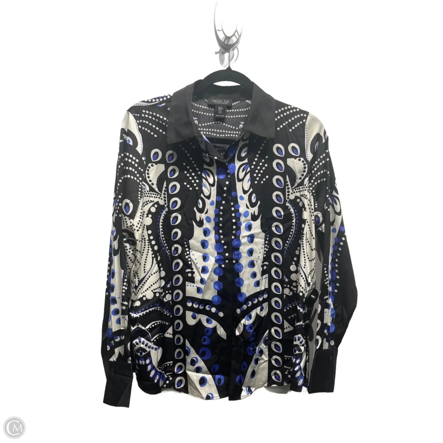 Top Long Sleeve By Rachel Zoe In Black & Blue, Size: M