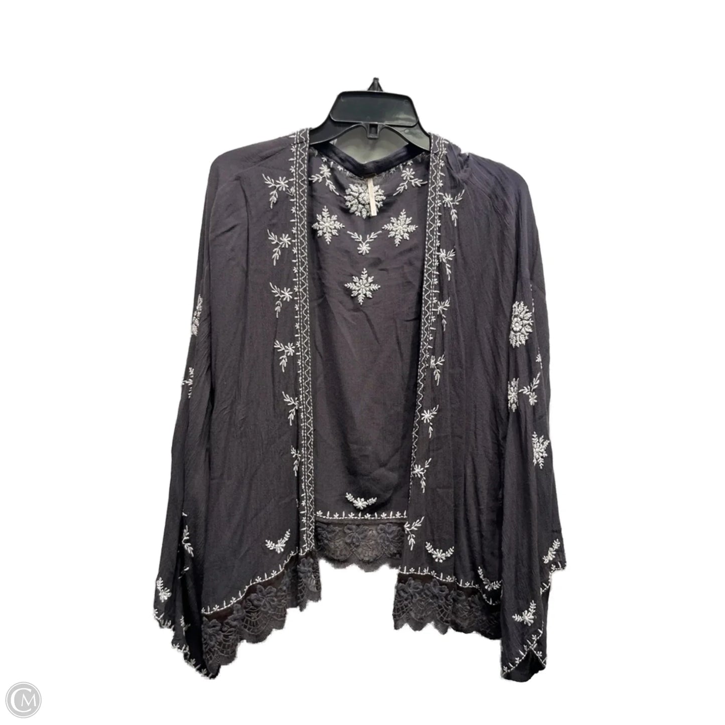 Cardigan By Free People In Grey & White, Size: S