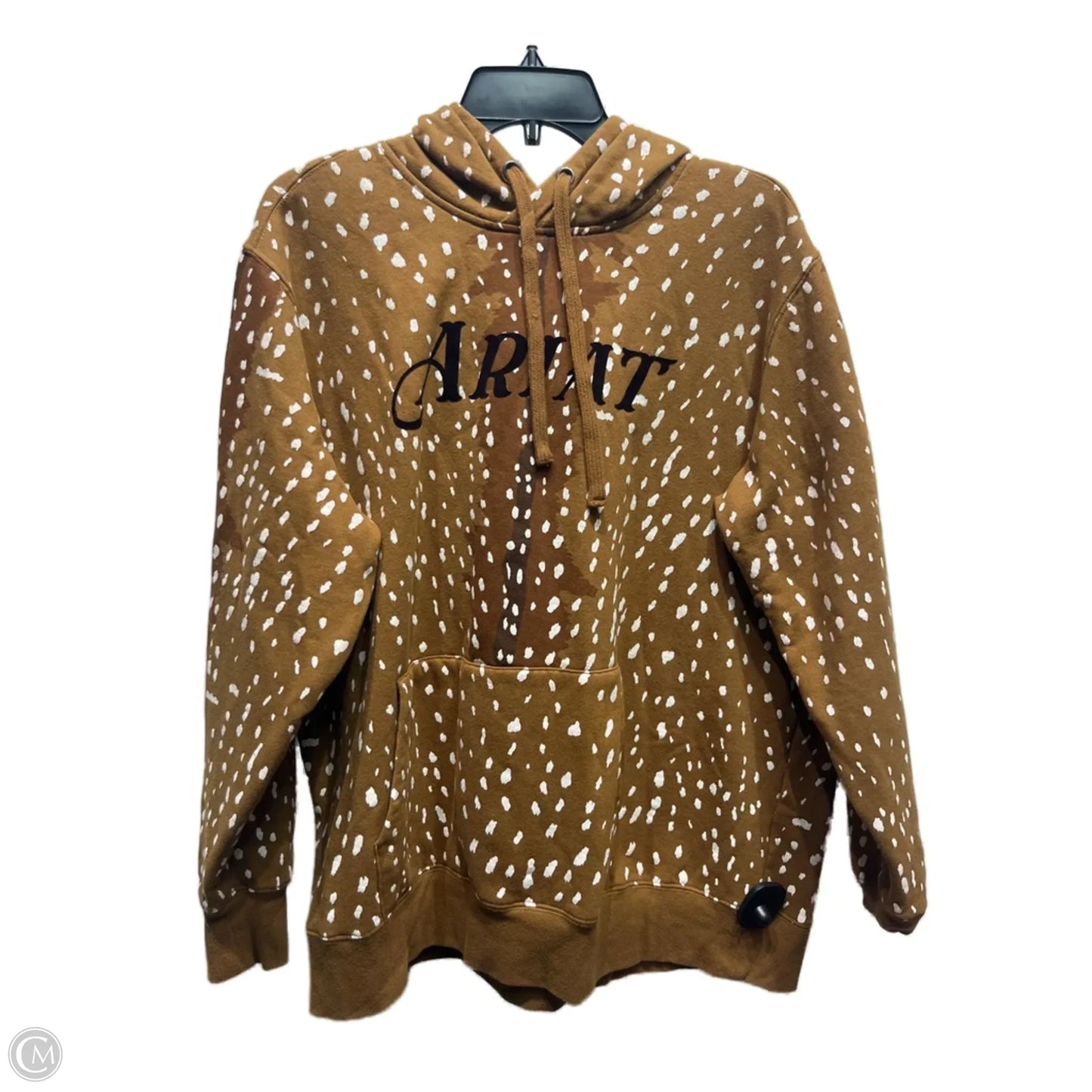 Sweatshirt Hoodie By Ariat In Brown & Cream, Size: Xxl